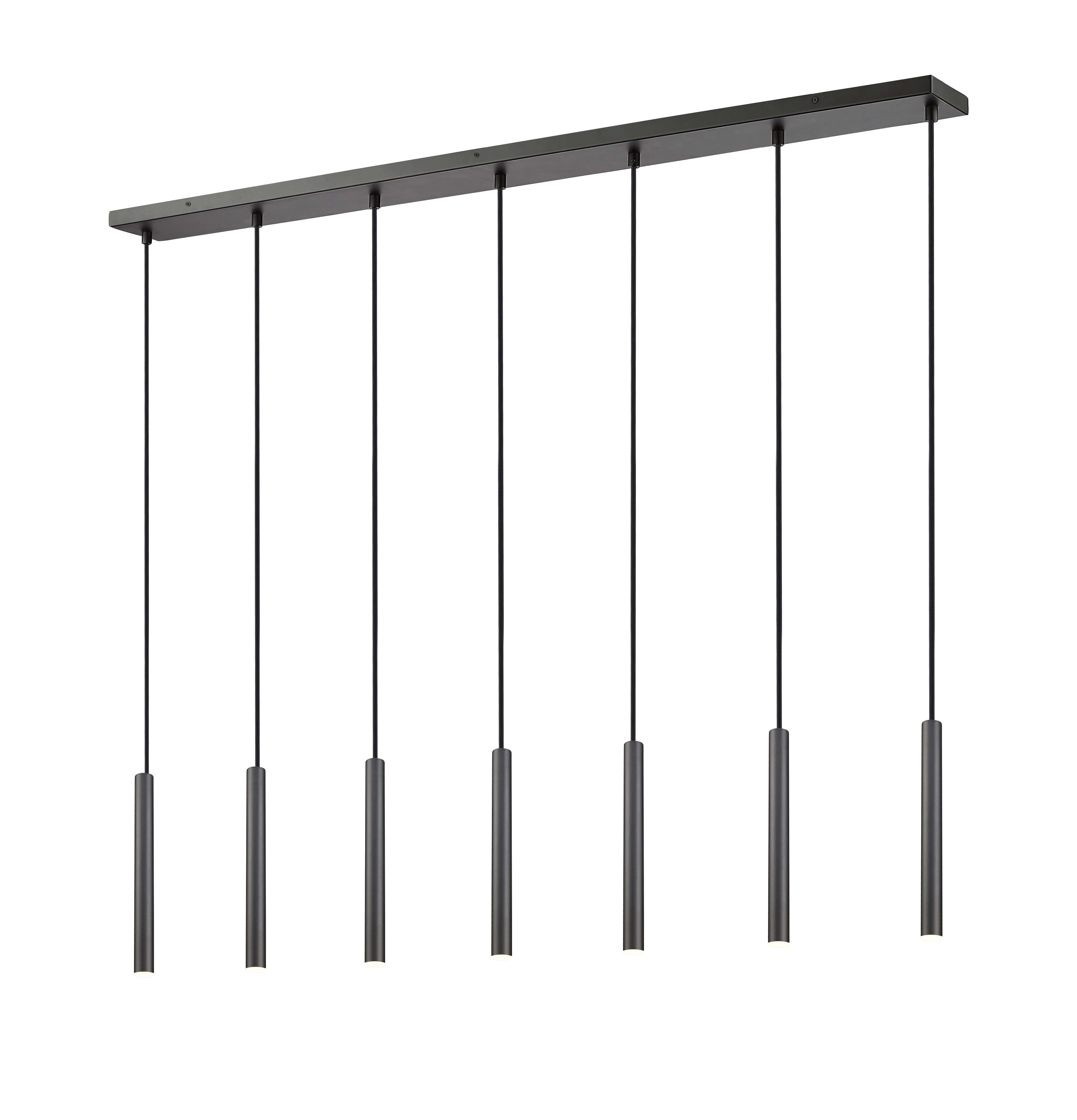 Forest LED 7 Light Linear Chandelier Matte Black