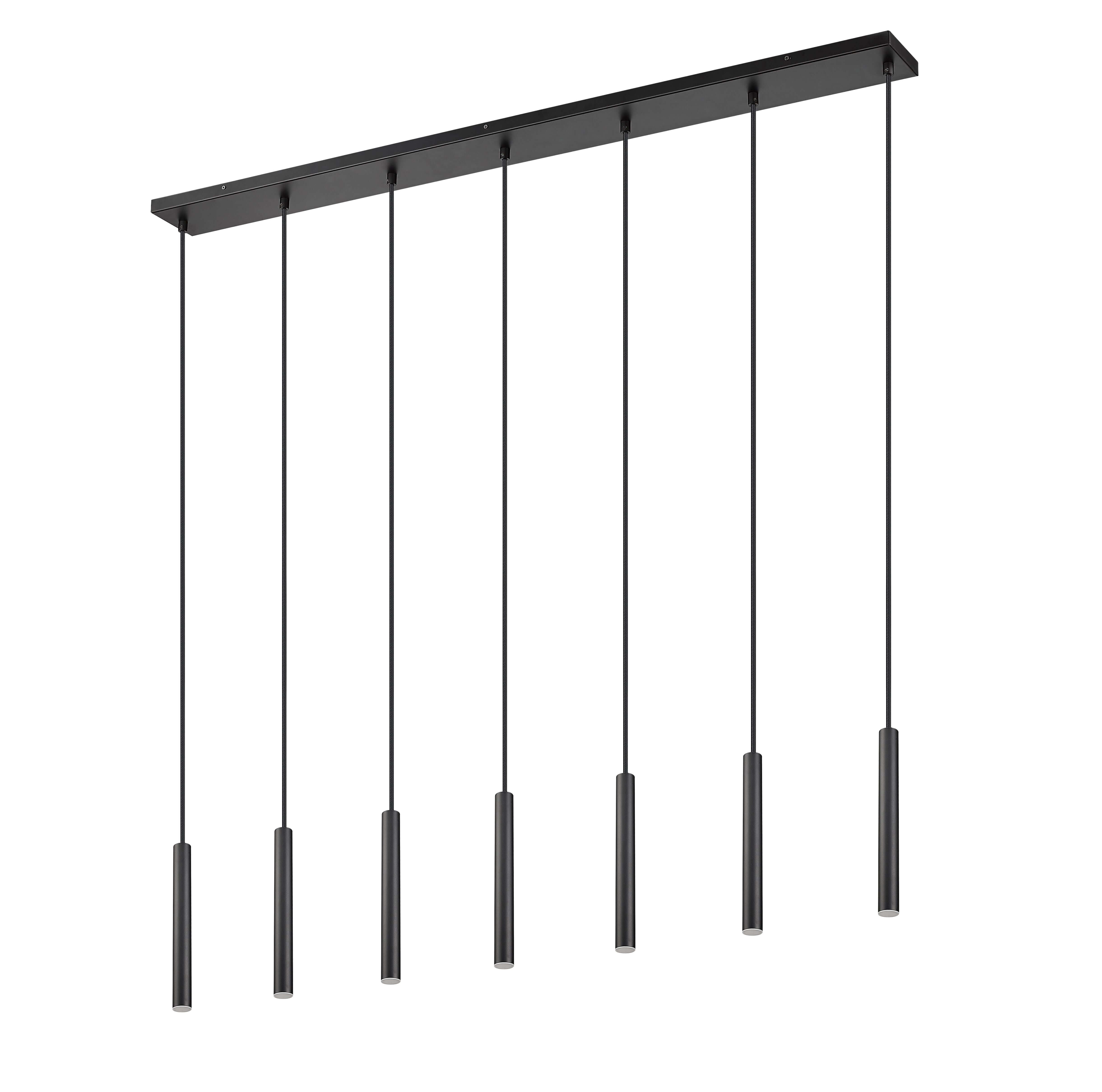 Forest LED 7 Light Linear Chandelier Matte Black