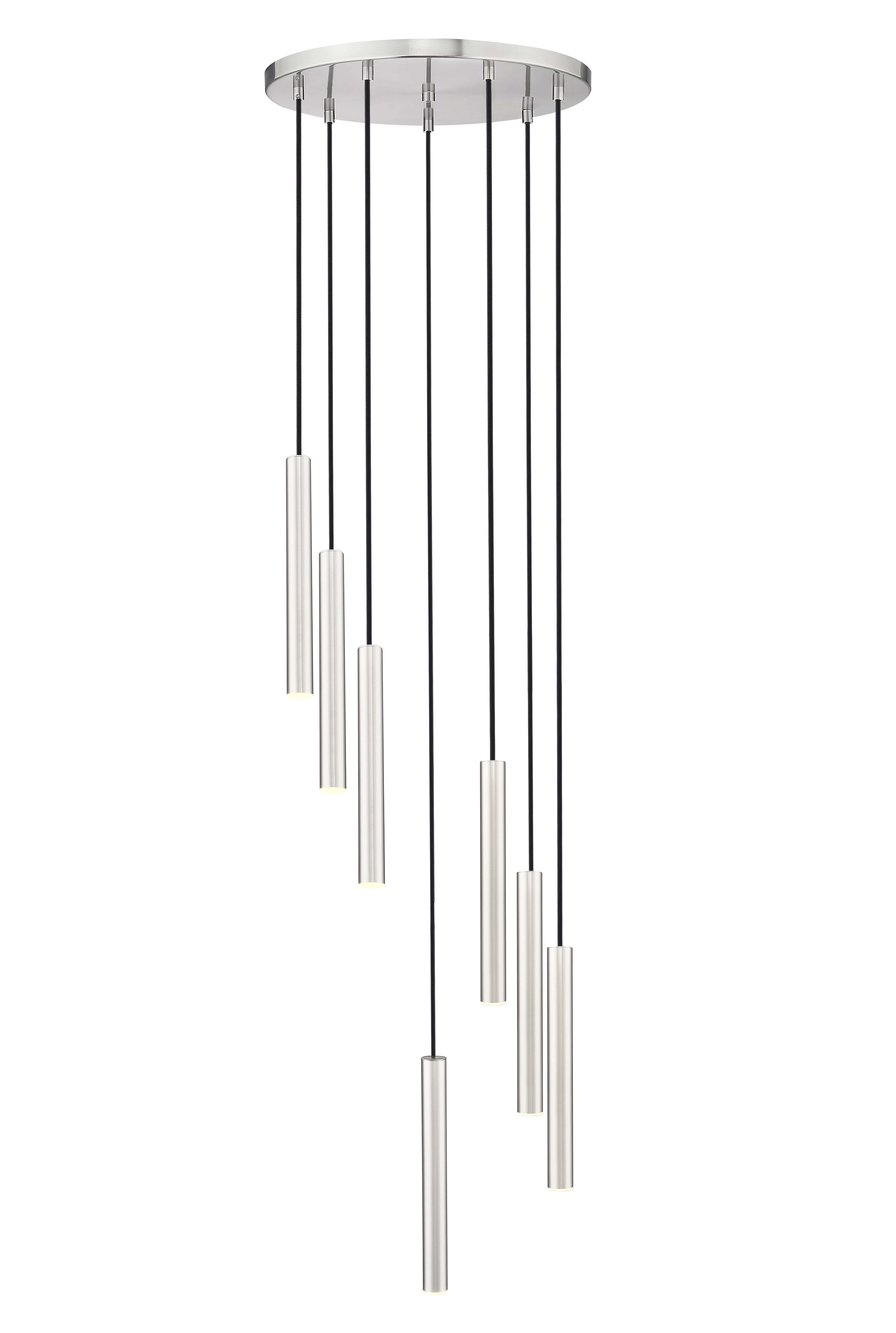 Forest LED 7 Light Chandelier Brushed Nickel
