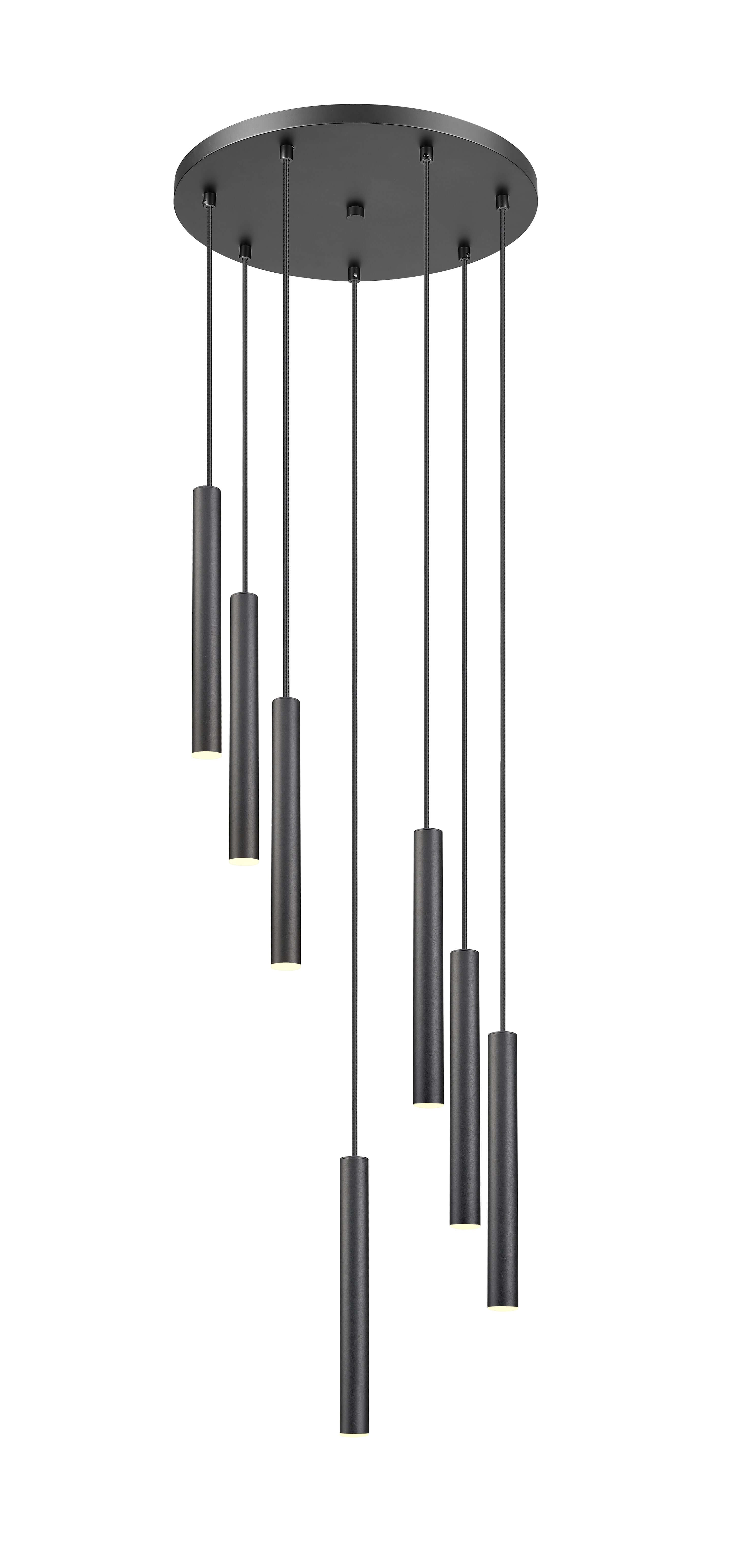 Forest LED 7 Light Chandelier Matte Black