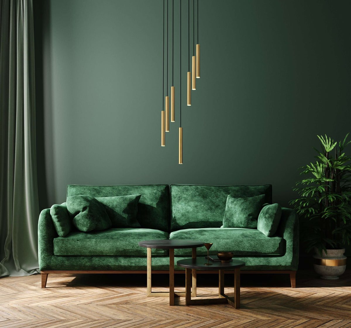Forest LED 7 Light Chandelier Modern Gold