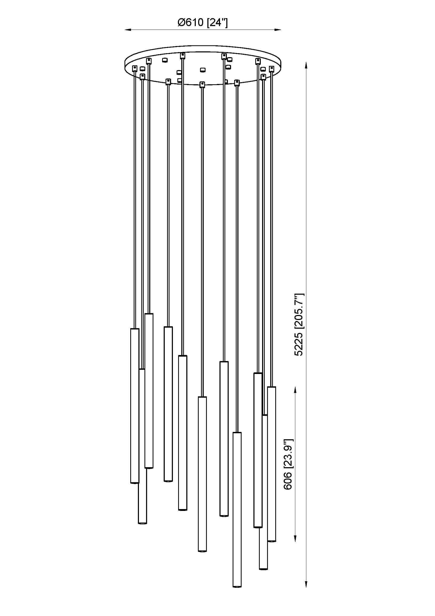 Forest LED 11 Light Chandelier Matte Black