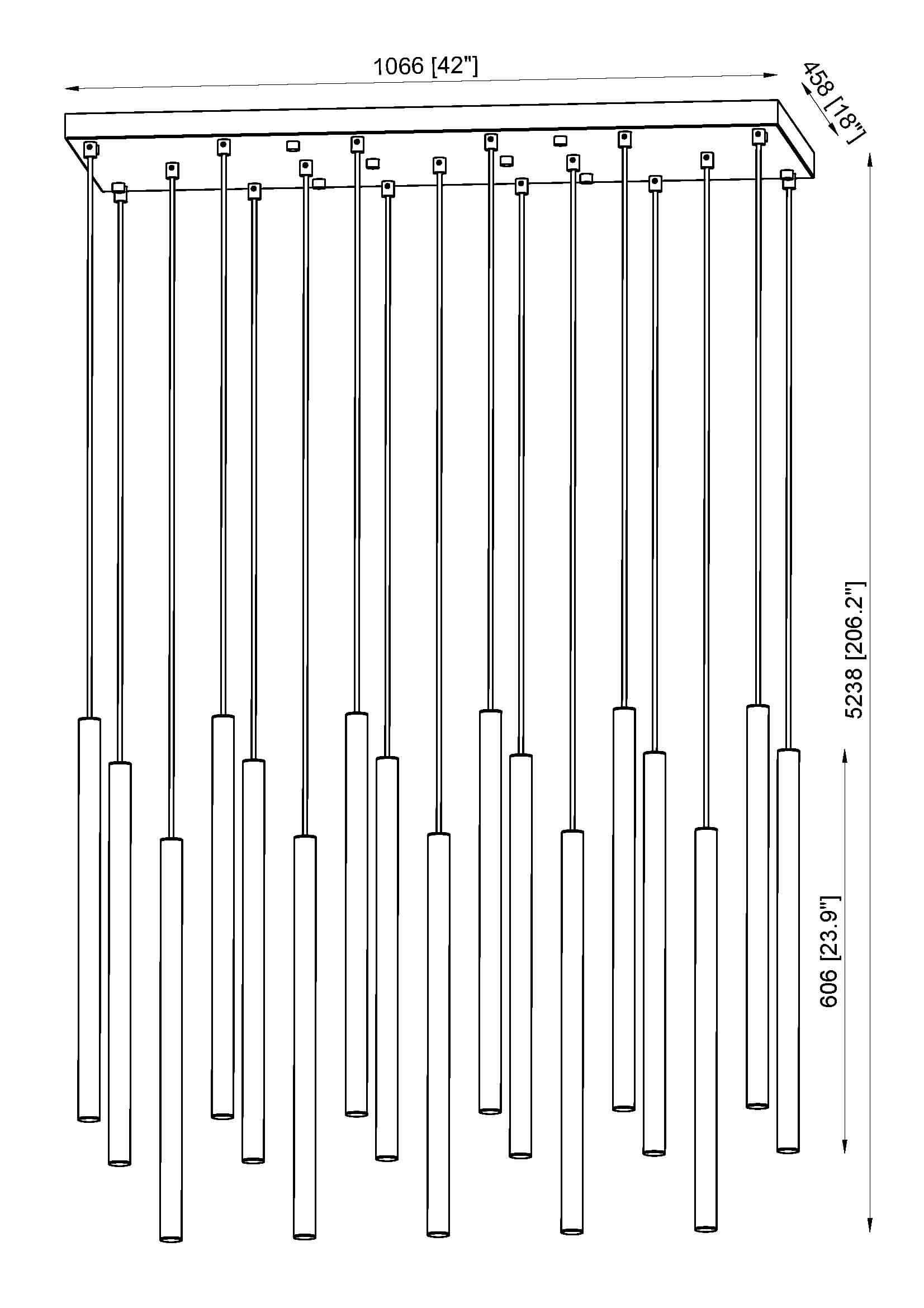 Forest LED 17 Light Linear Chandelier Brushed Nickel