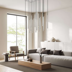 Forest LED 17 Light Linear Chandelier Brushed Nickel