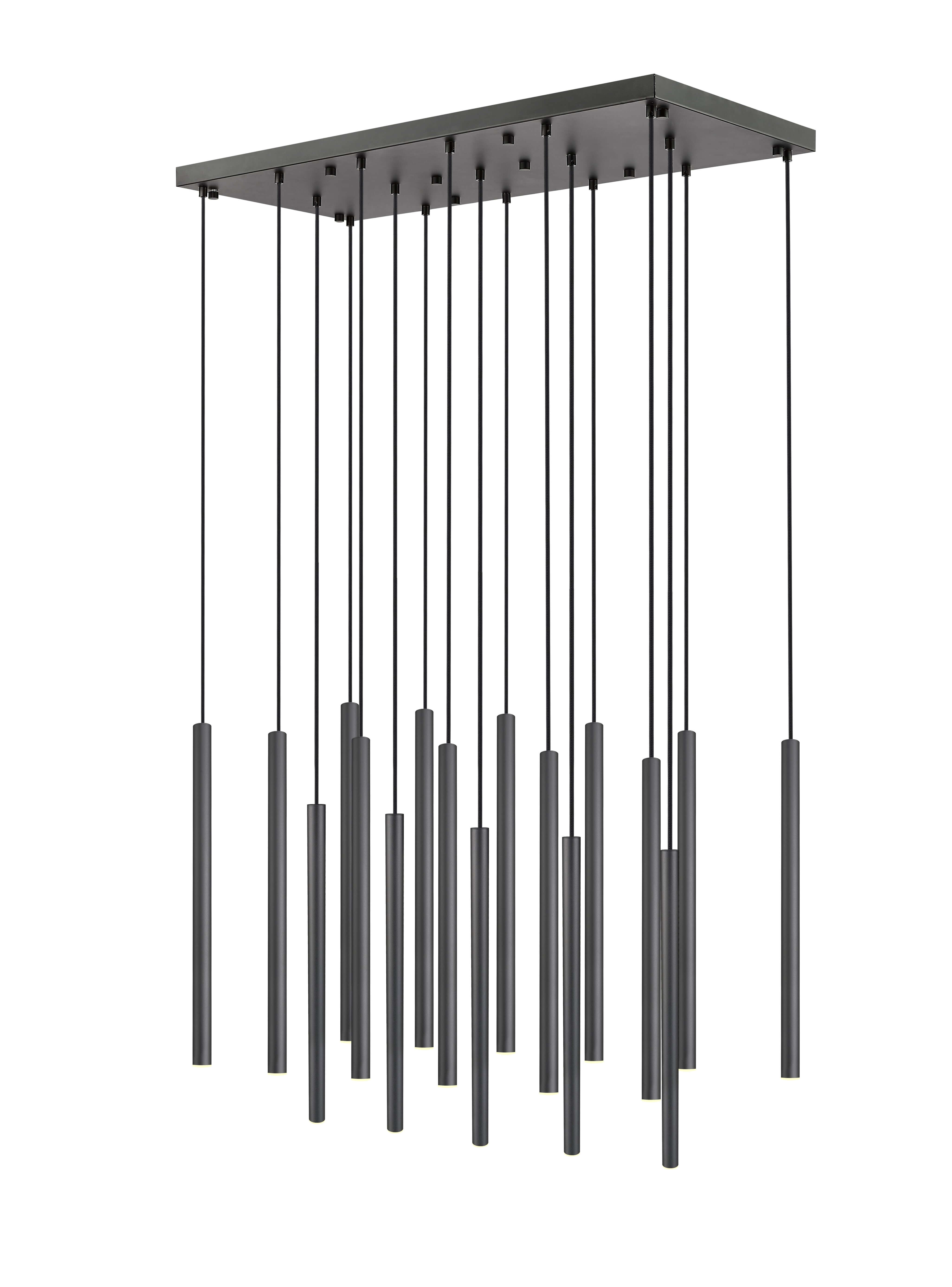Forest LED 17 Light Linear Chandelier Matte Black