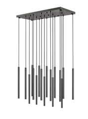 Forest LED 17 Light Linear Chandelier Matte Black