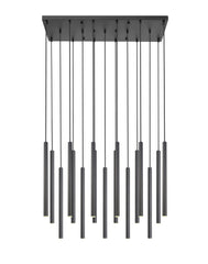 Forest LED 17 Light Linear Chandelier Matte Black