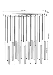 Forest LED 23 Light Linear Chandelier Matte Black