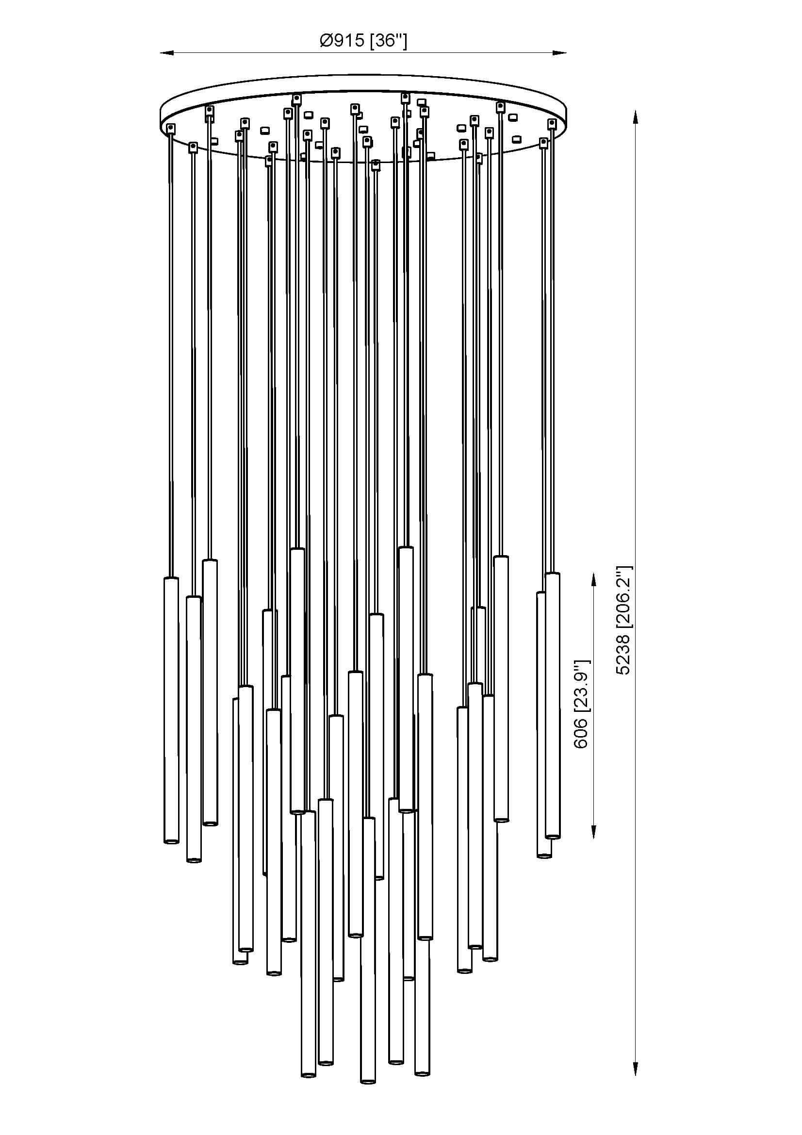 Forest LED 27 Light Chandelier Matte Black