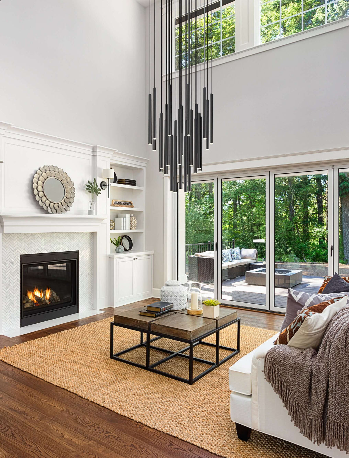 Forest LED 27 Light Chandelier Matte Black