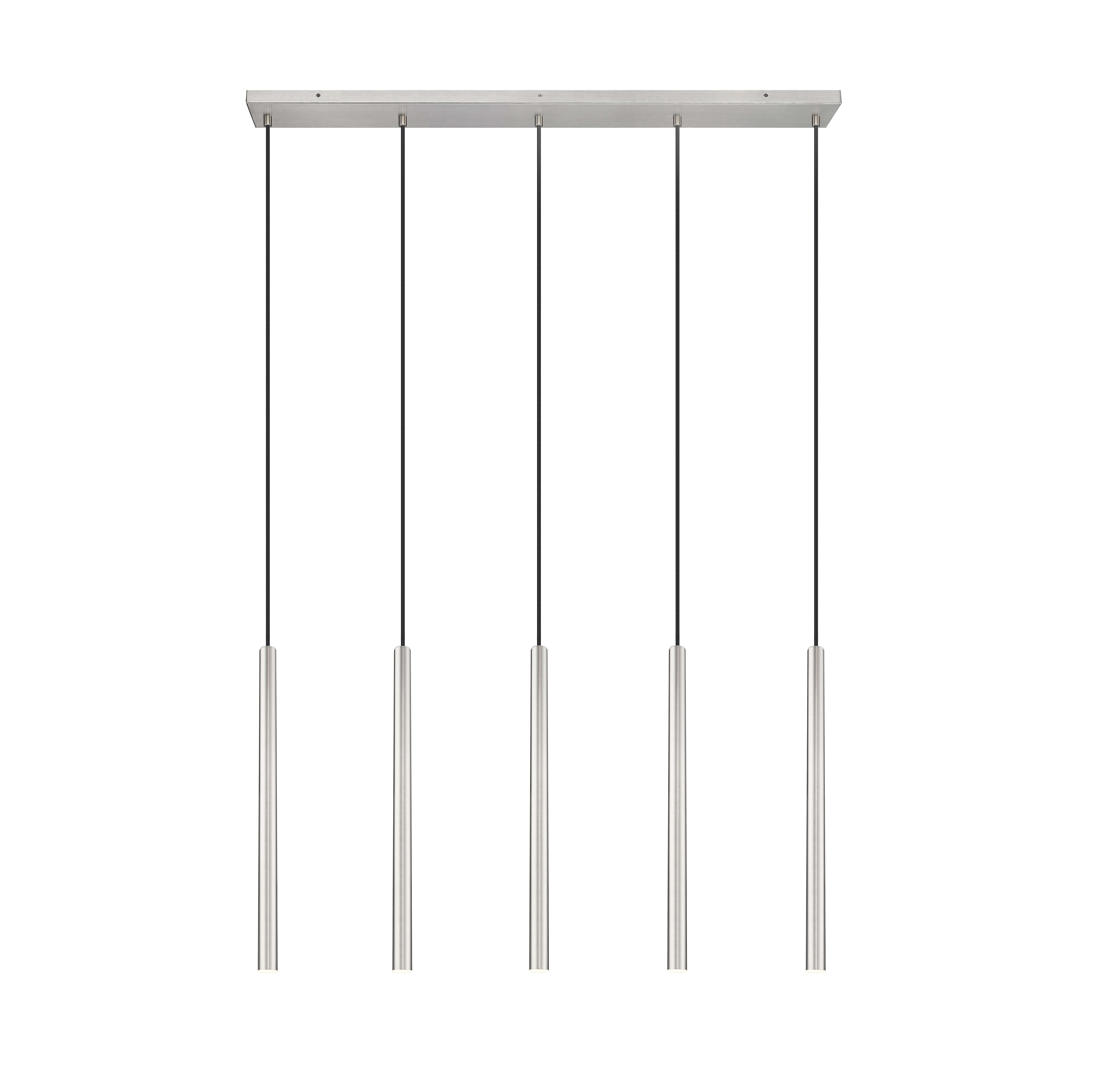Forest LED 5 Light Linear Chandelier Brushed Nickel