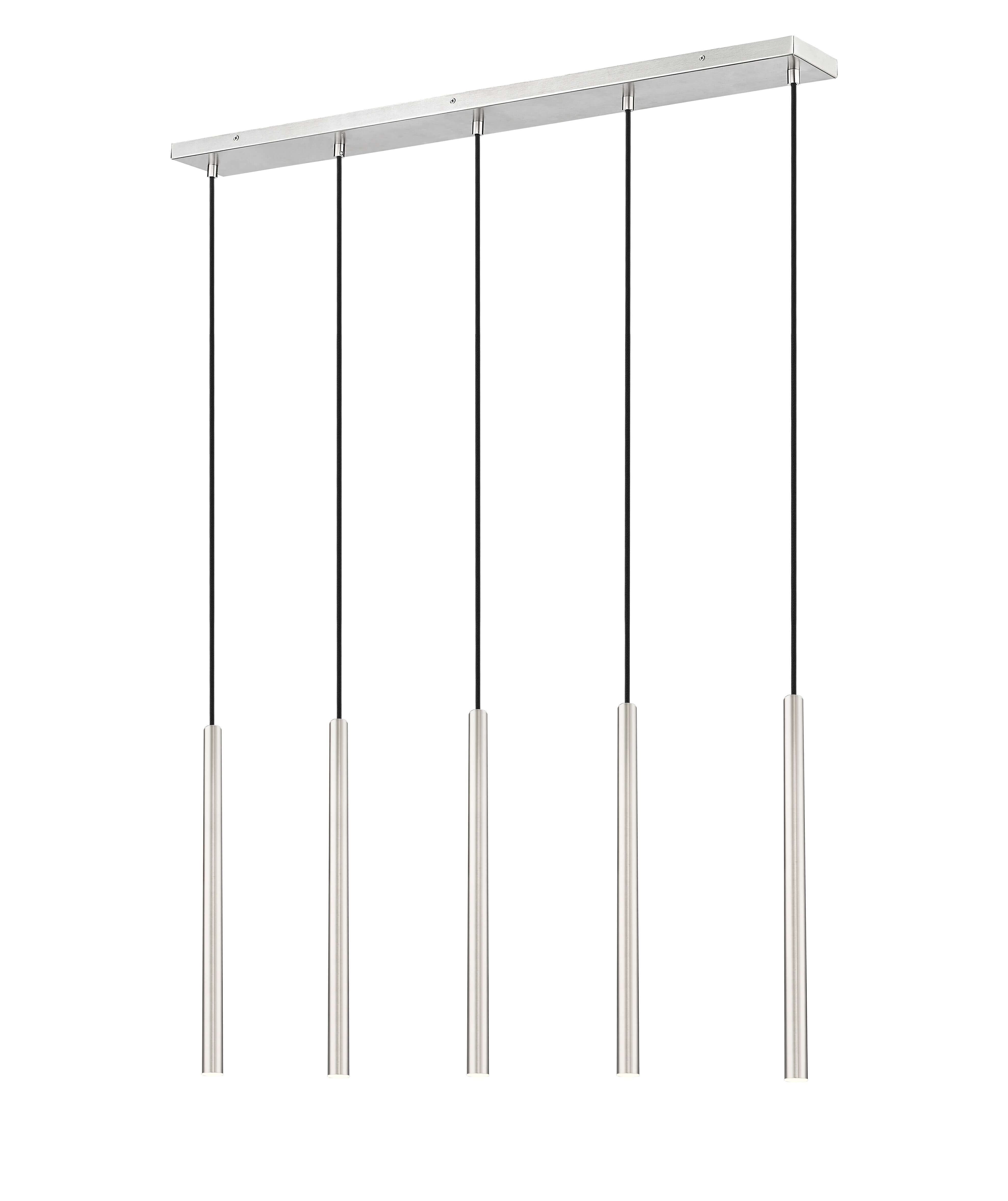 Forest LED 5 Light Linear Chandelier Brushed Nickel