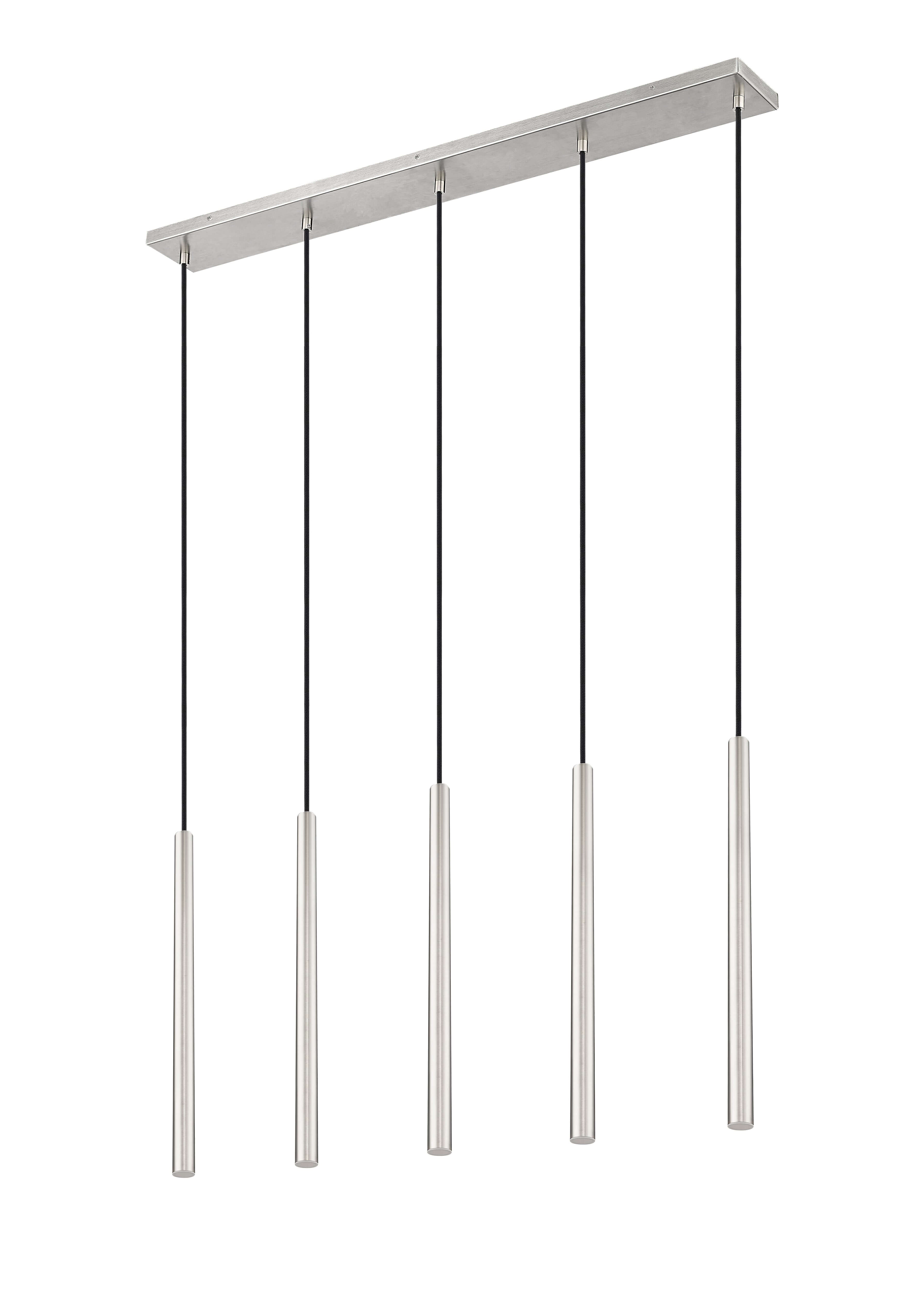Forest LED 5 Light Linear Chandelier Brushed Nickel