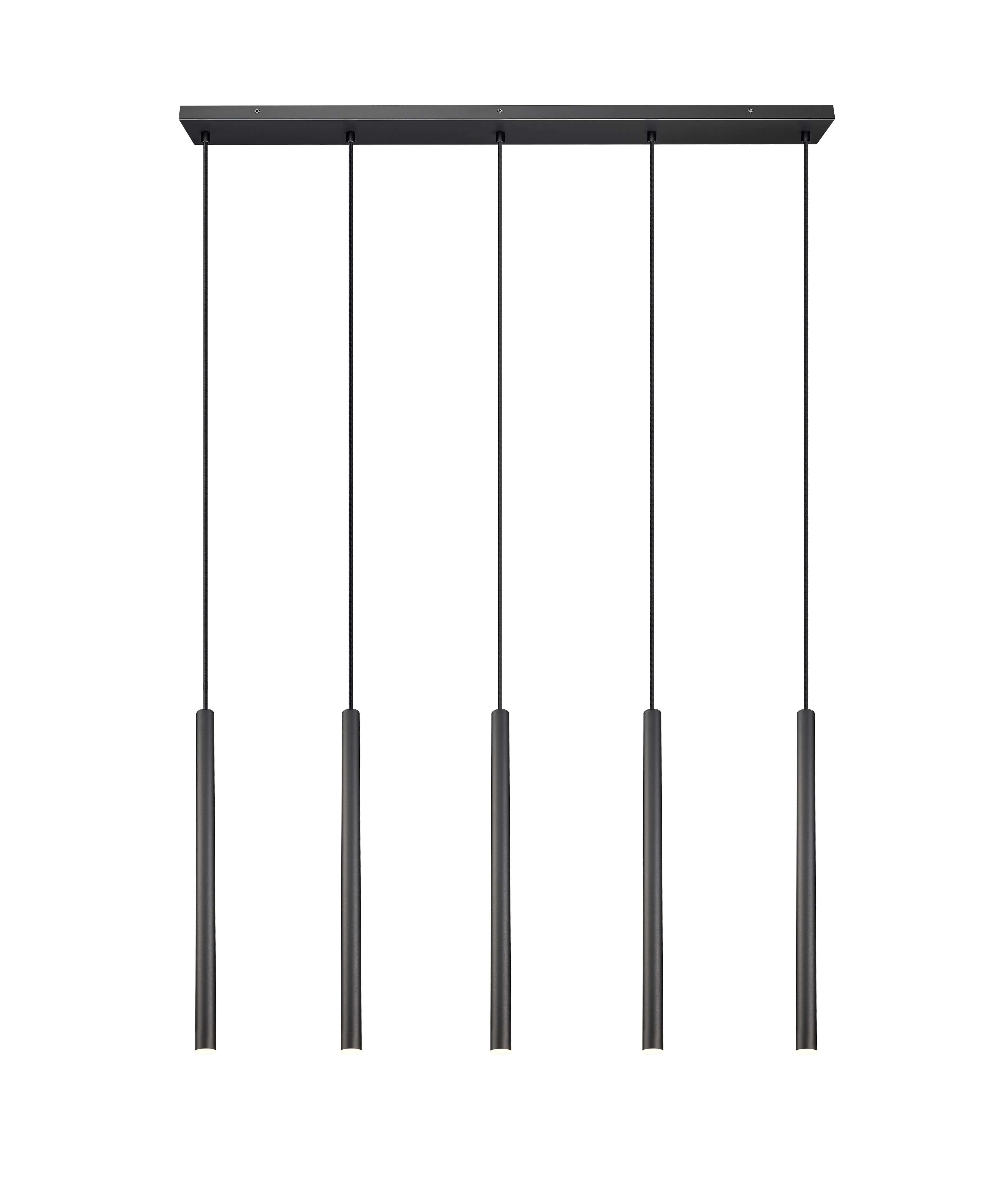 Forest LED 5 Light Linear Chandelier Matte Black