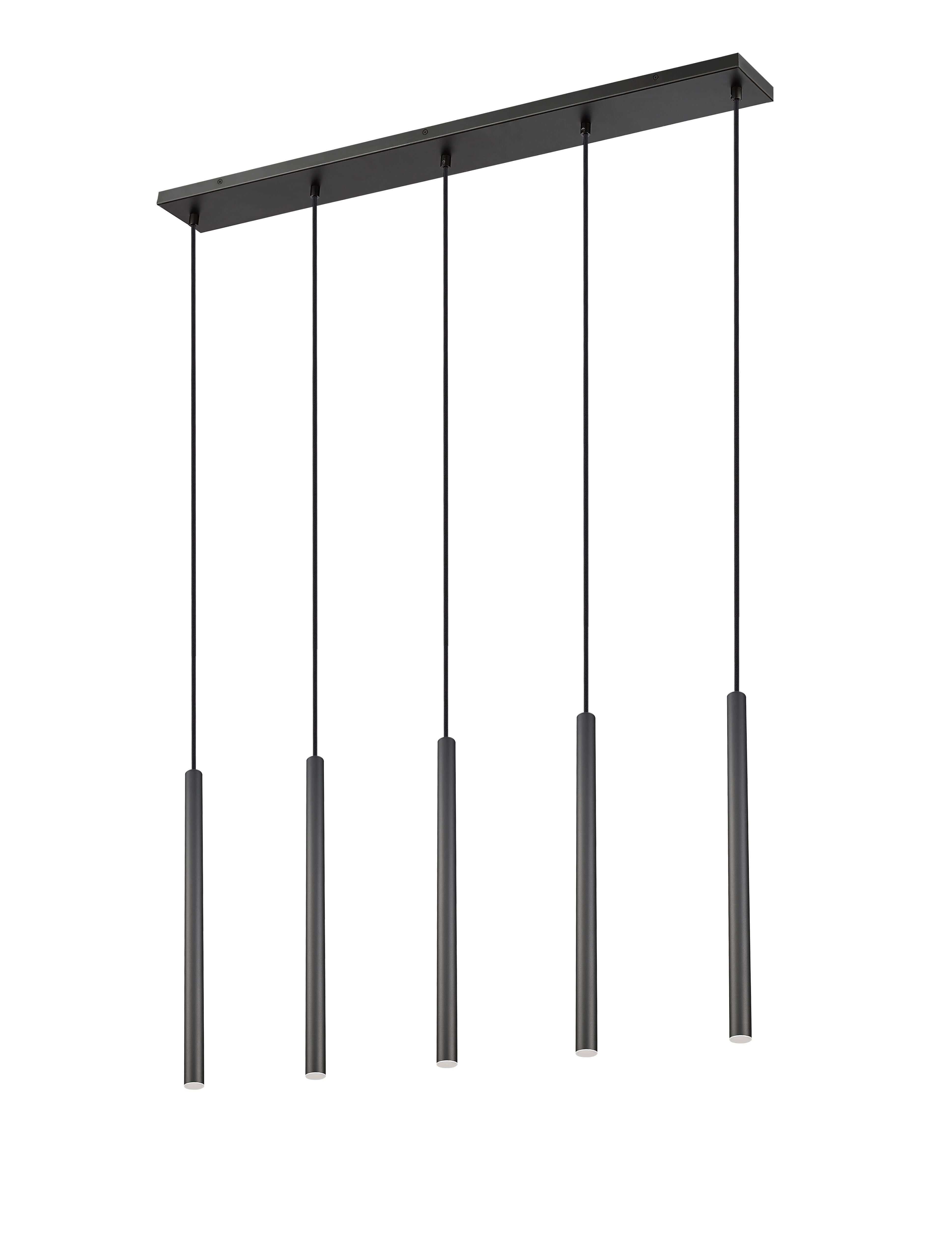 Forest LED 5 Light Linear Chandelier Matte Black