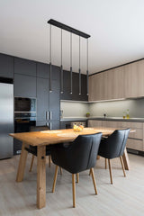 Forest LED 5 Light Linear Chandelier Matte Black