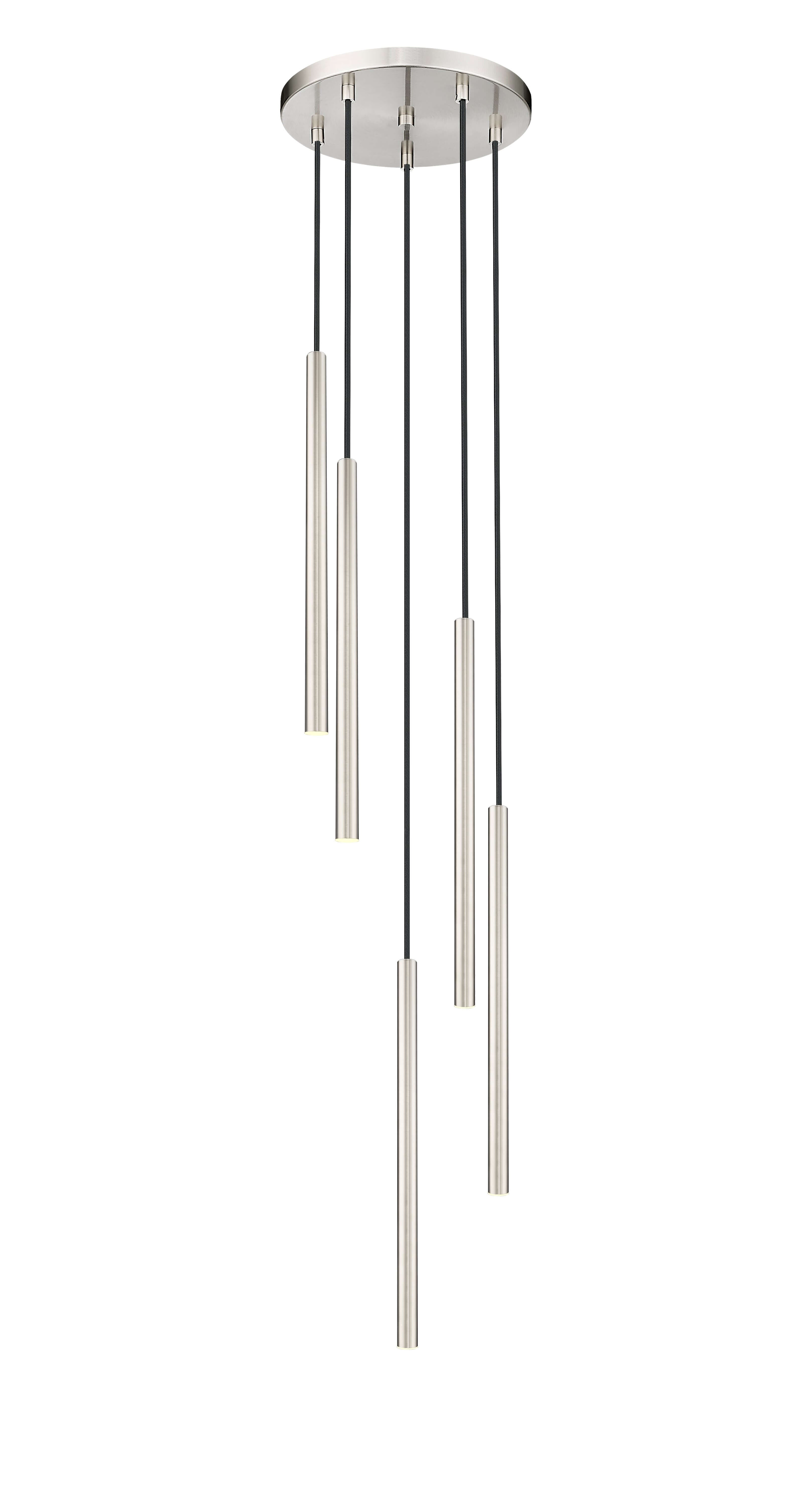 Forest LED 5 Light Chandelier Brushed Nickel