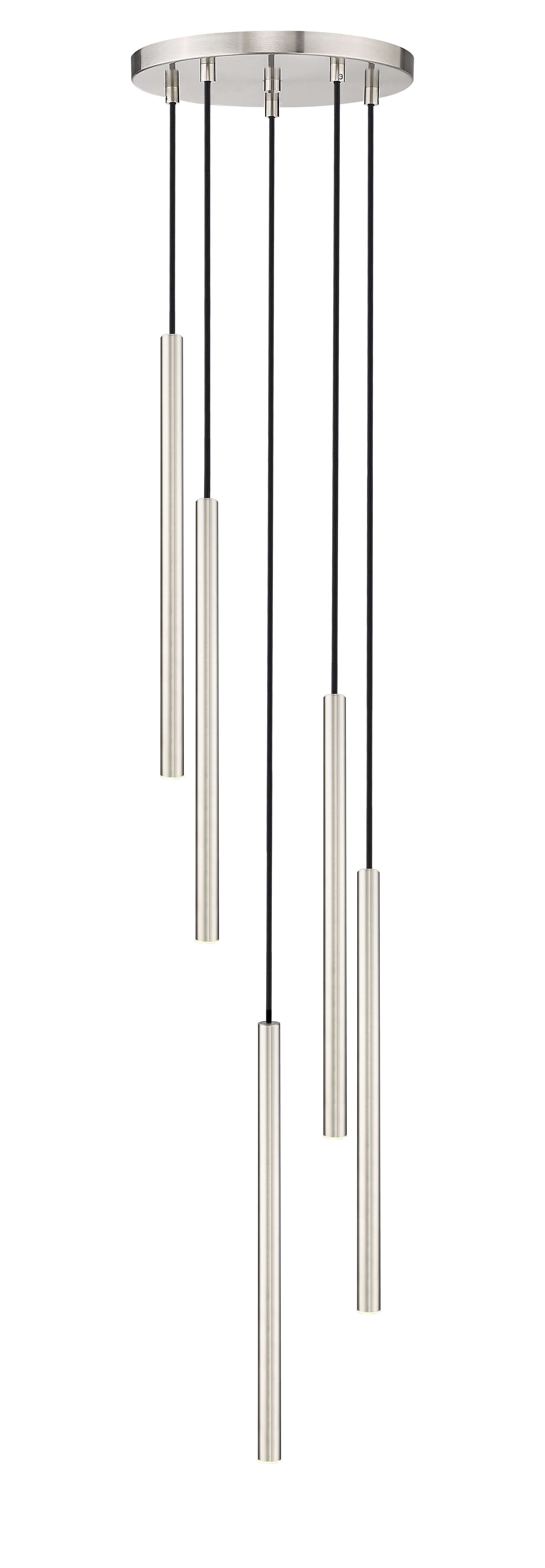 Forest LED 5 Light Chandelier Brushed Nickel