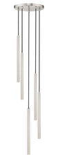 Forest LED 5 Light Chandelier Brushed Nickel