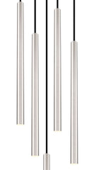 Forest LED 5 Light Chandelier Brushed Nickel