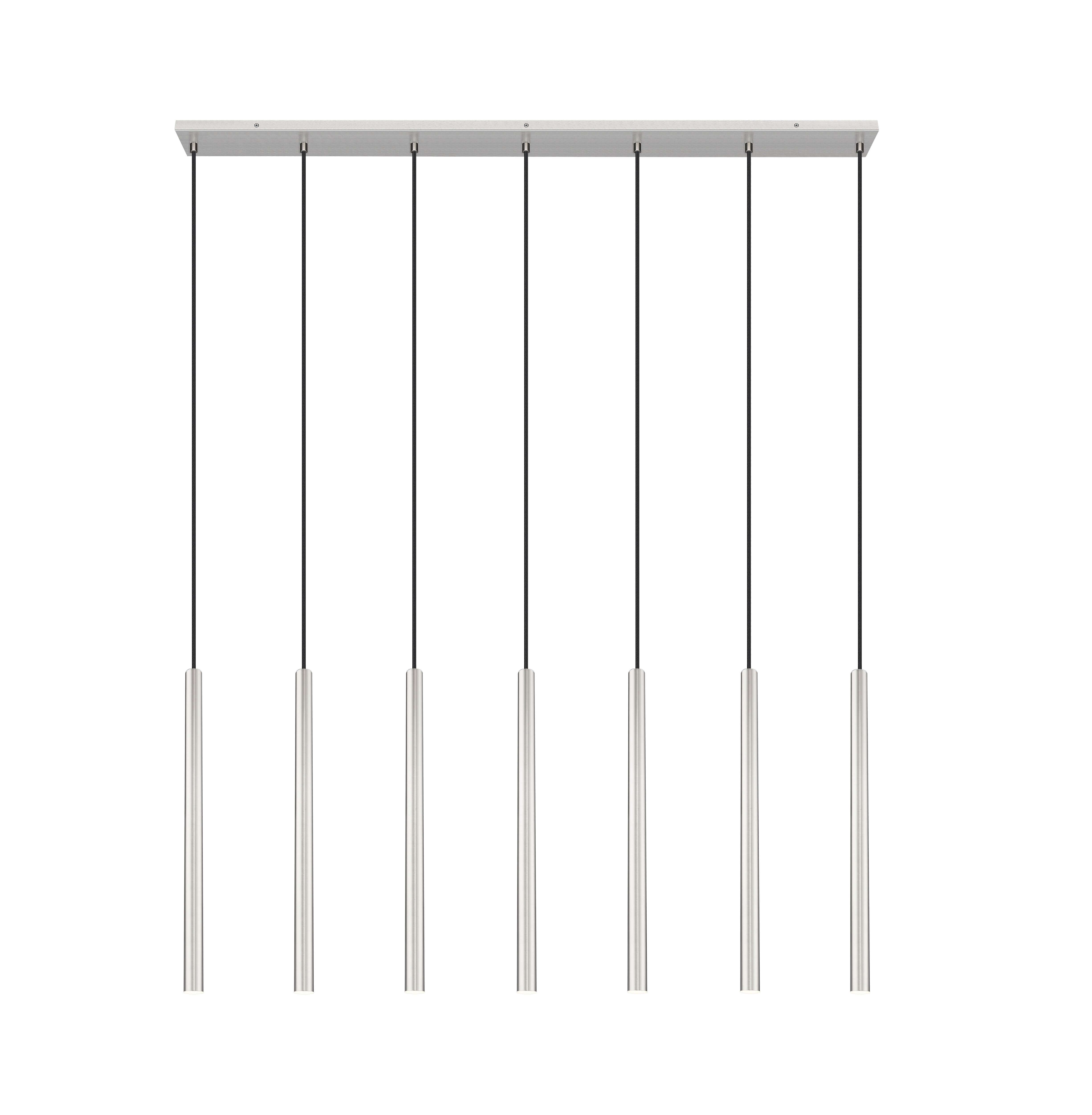 Forest LED 7 Light Linear Chandelier Brushed Nickel
