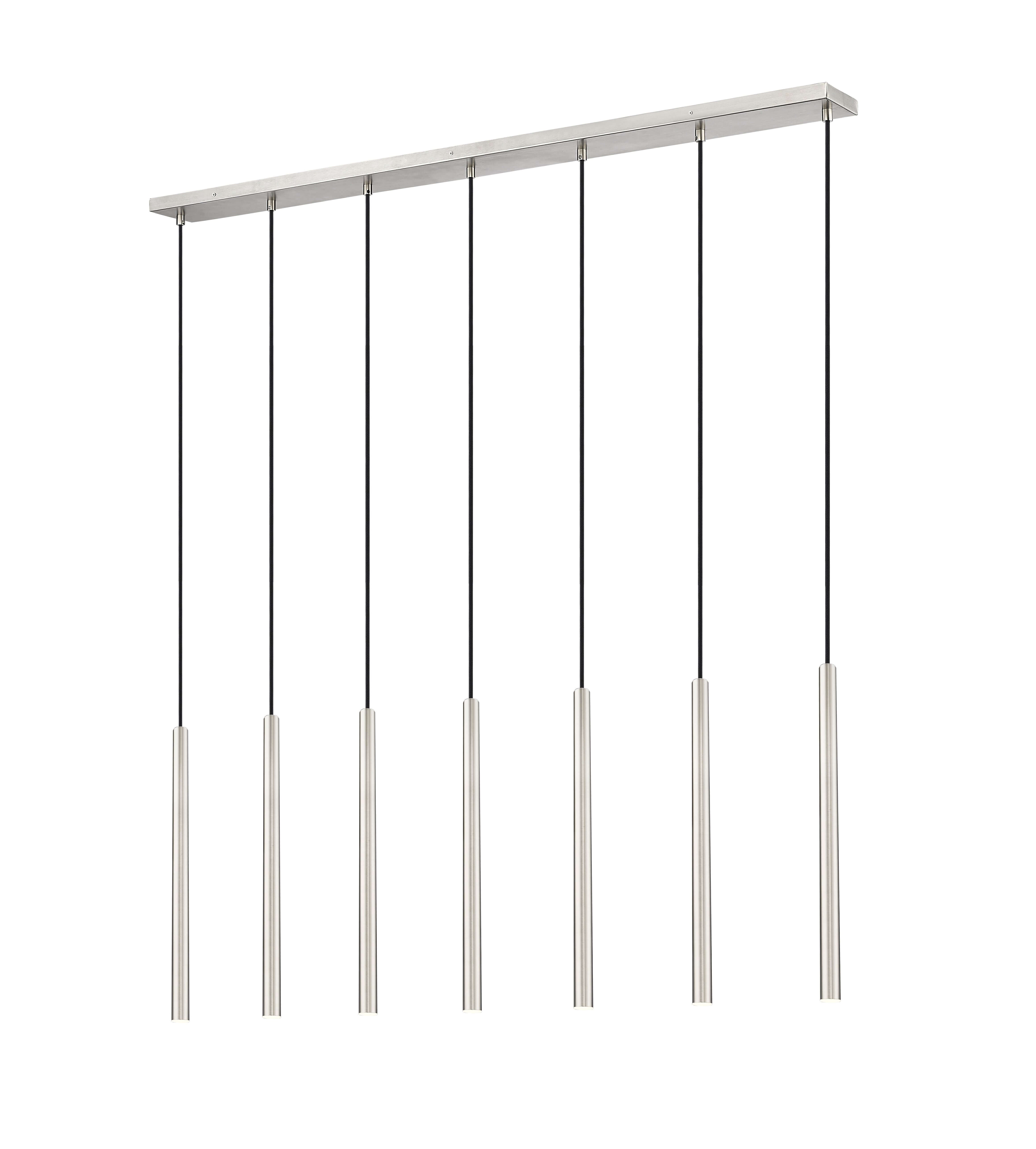 Forest LED 7 Light Linear Chandelier Brushed Nickel