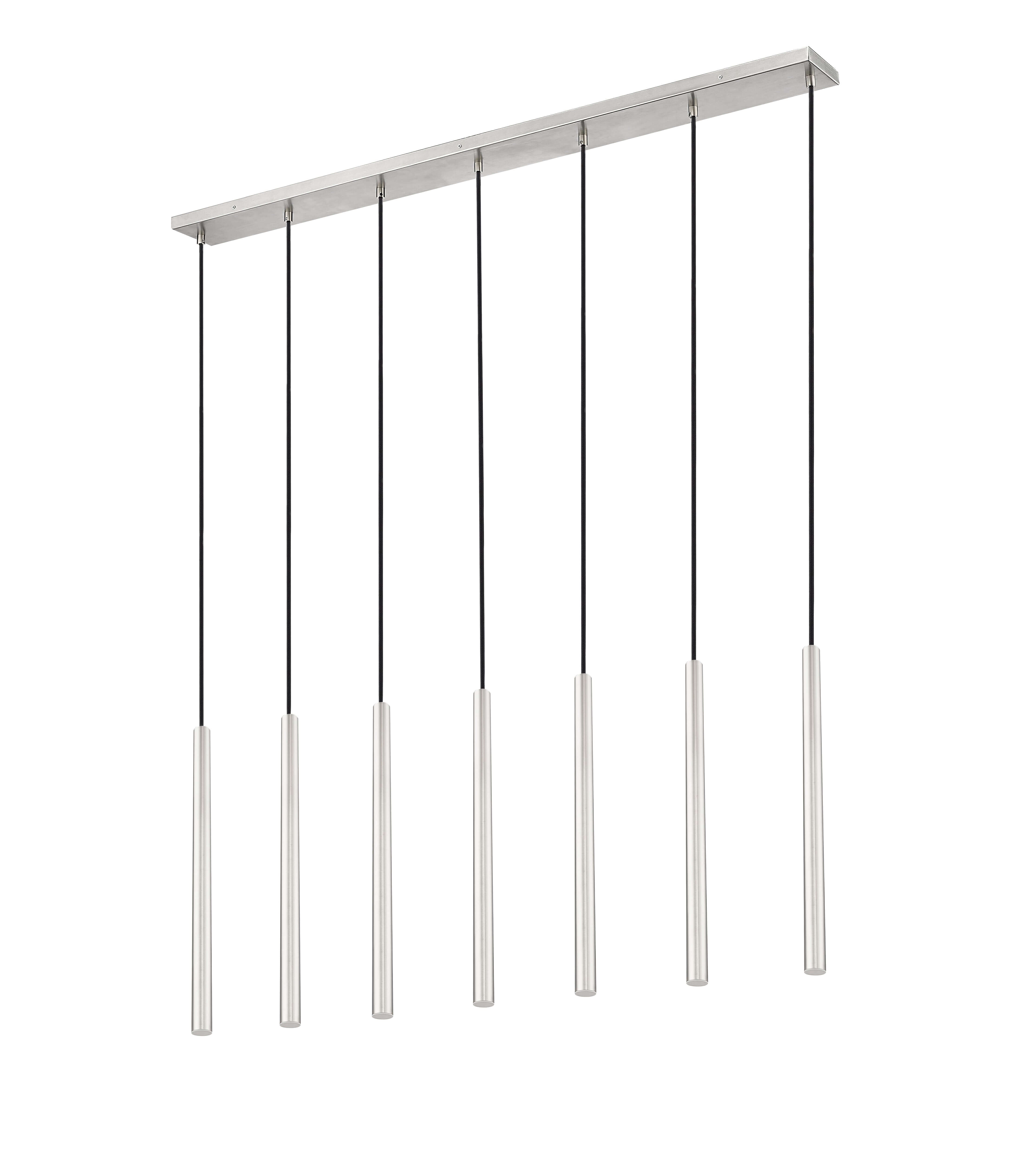 Forest LED 7 Light Linear Chandelier Brushed Nickel