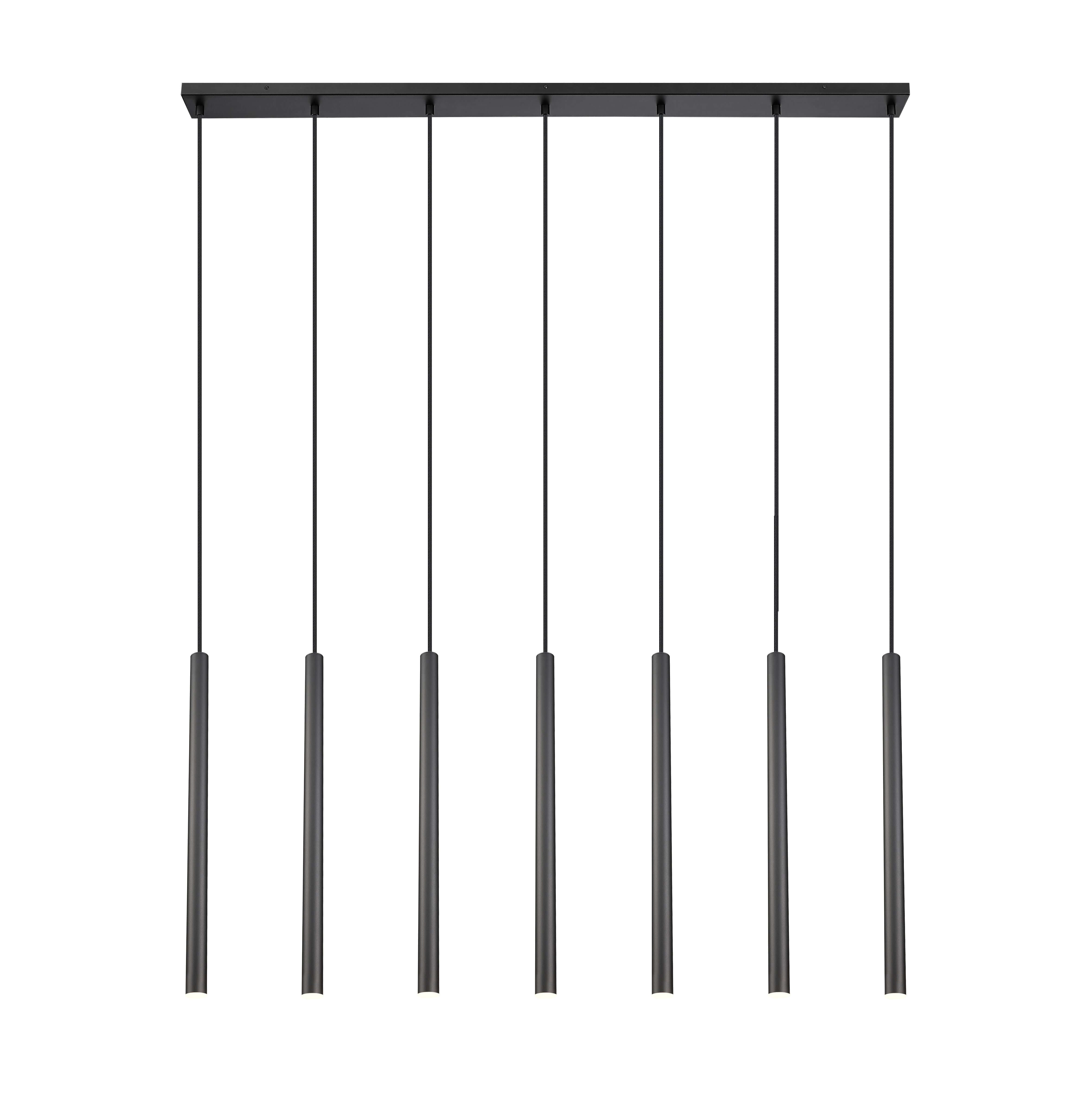 Forest LED 7 Light Linear Chandelier Matte Black