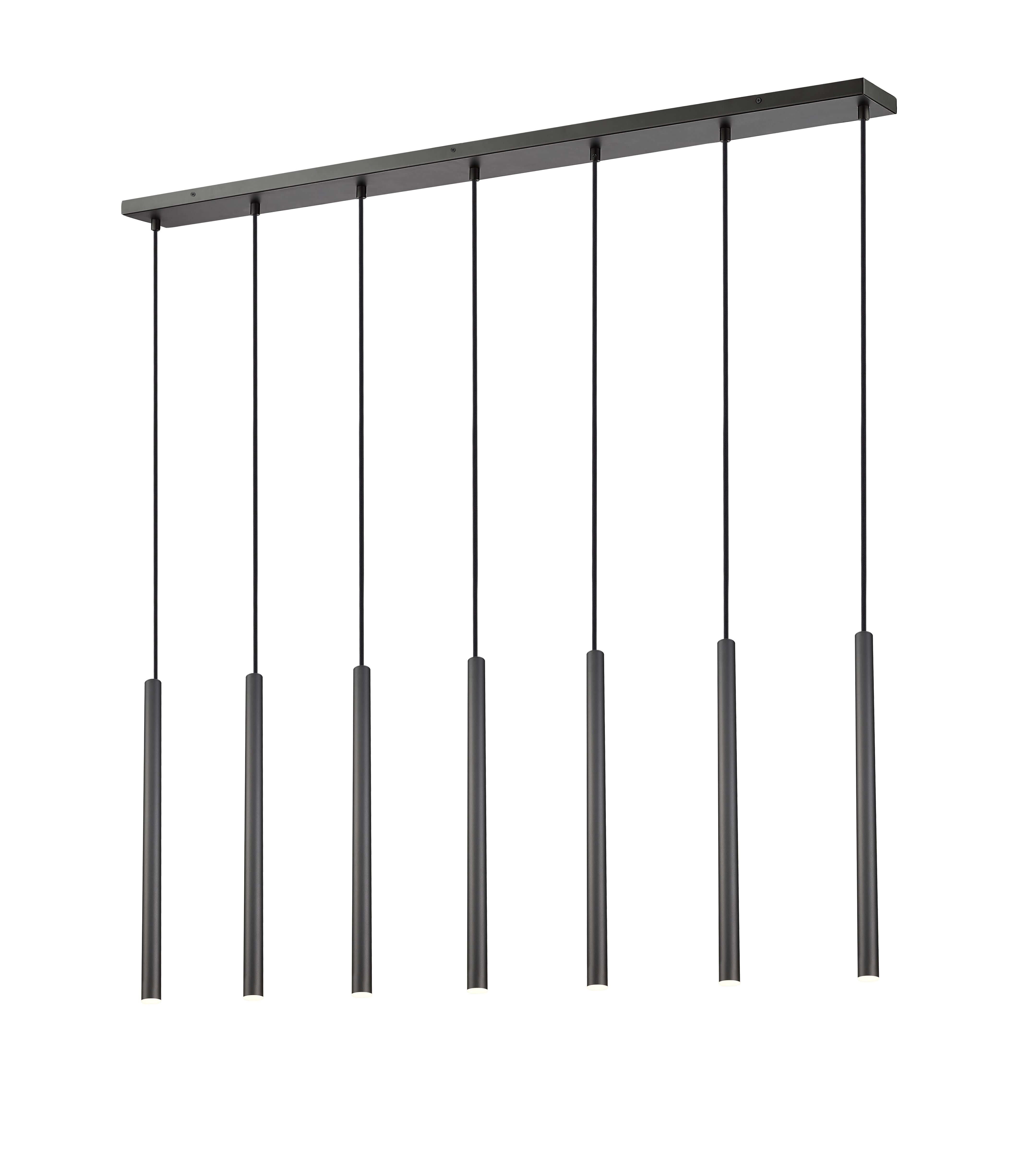 Forest LED 7 Light Linear Chandelier Matte Black