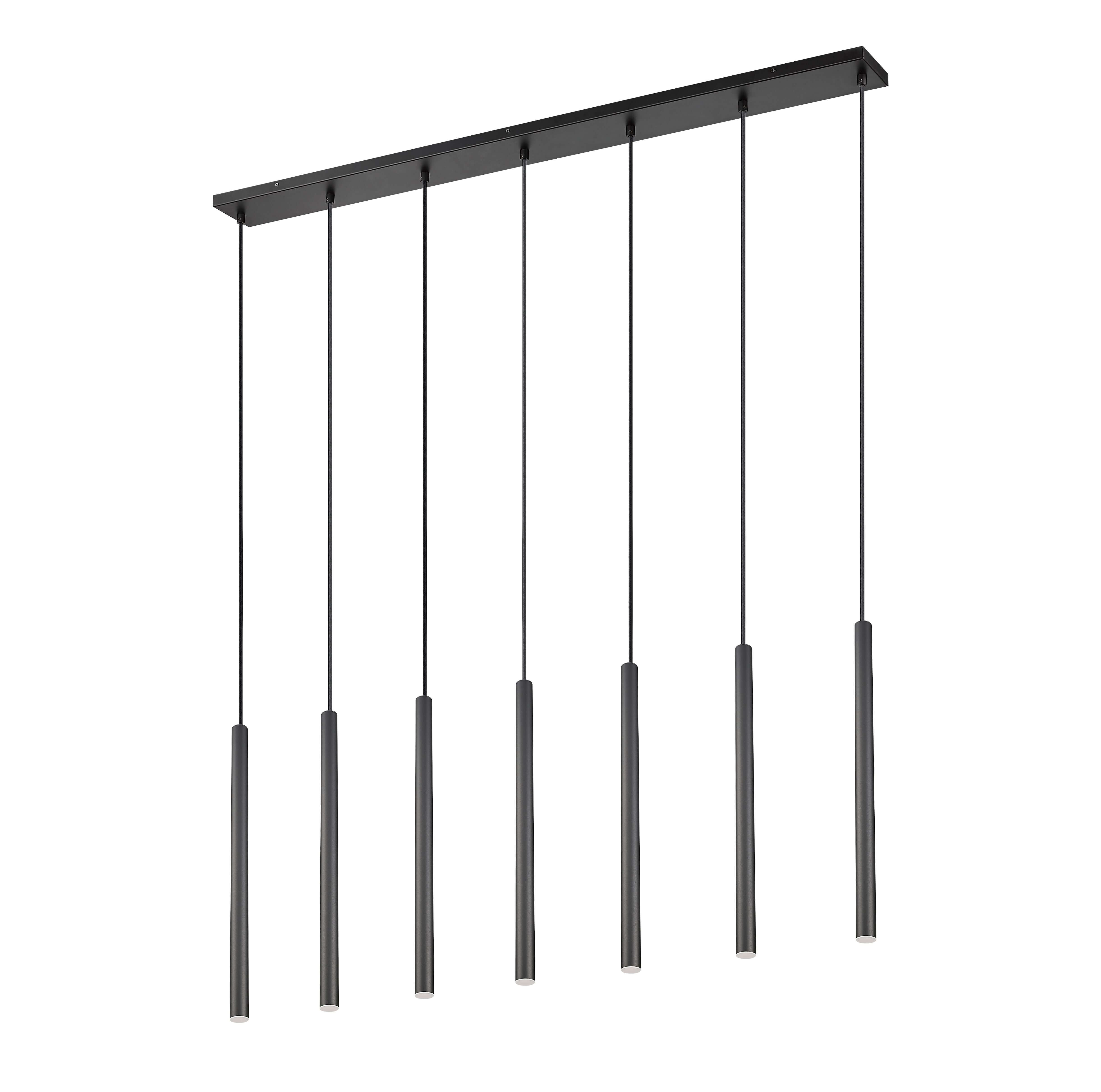Forest LED 7 Light Linear Chandelier Matte Black