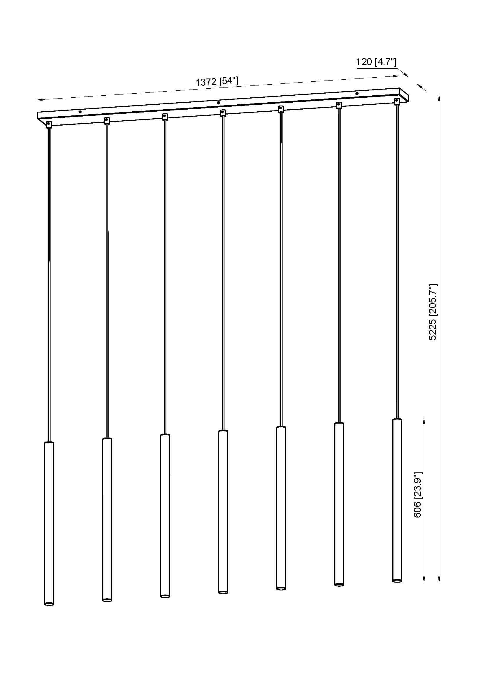 Forest LED 7 Light Linear Chandelier Modern Gold