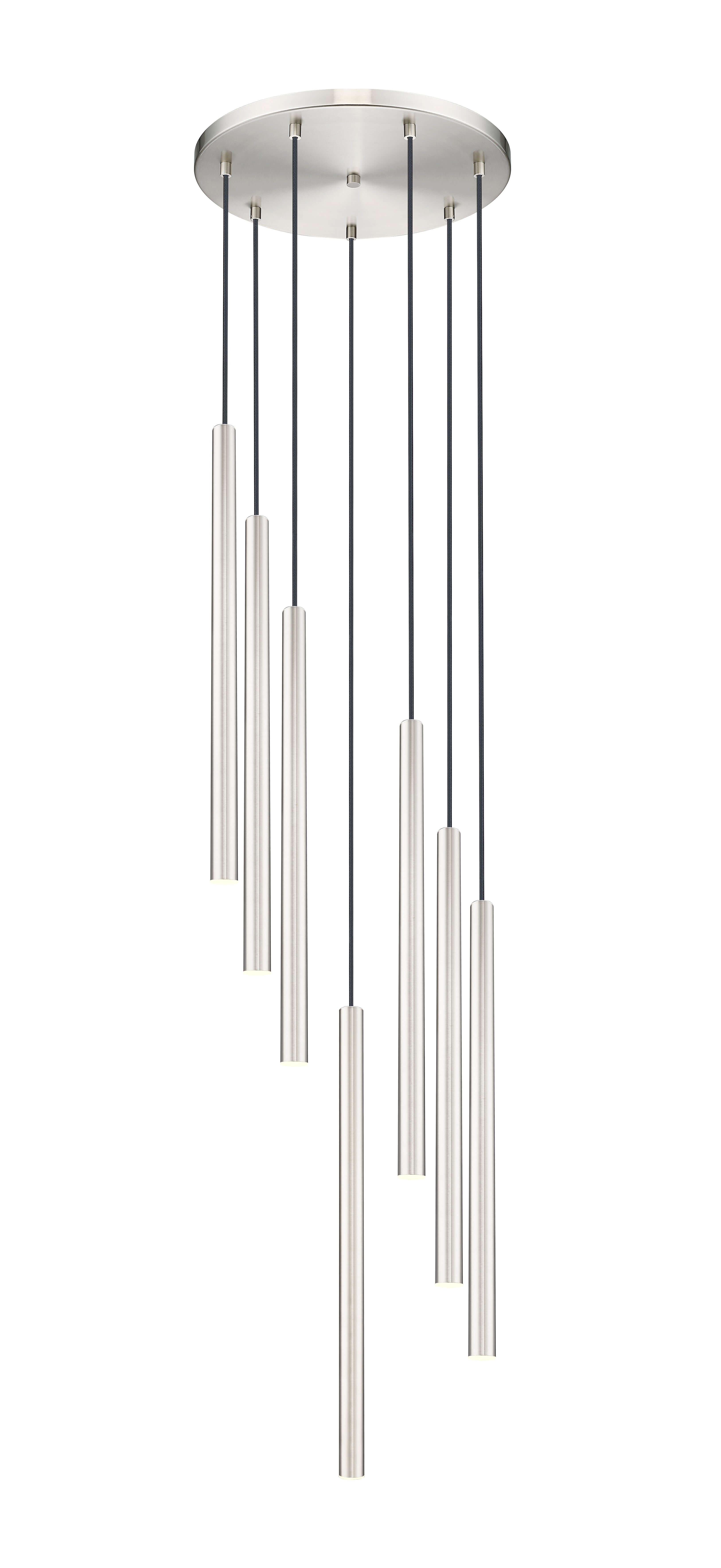 Forest LED 7 Light Chandelier Brushed Nickel