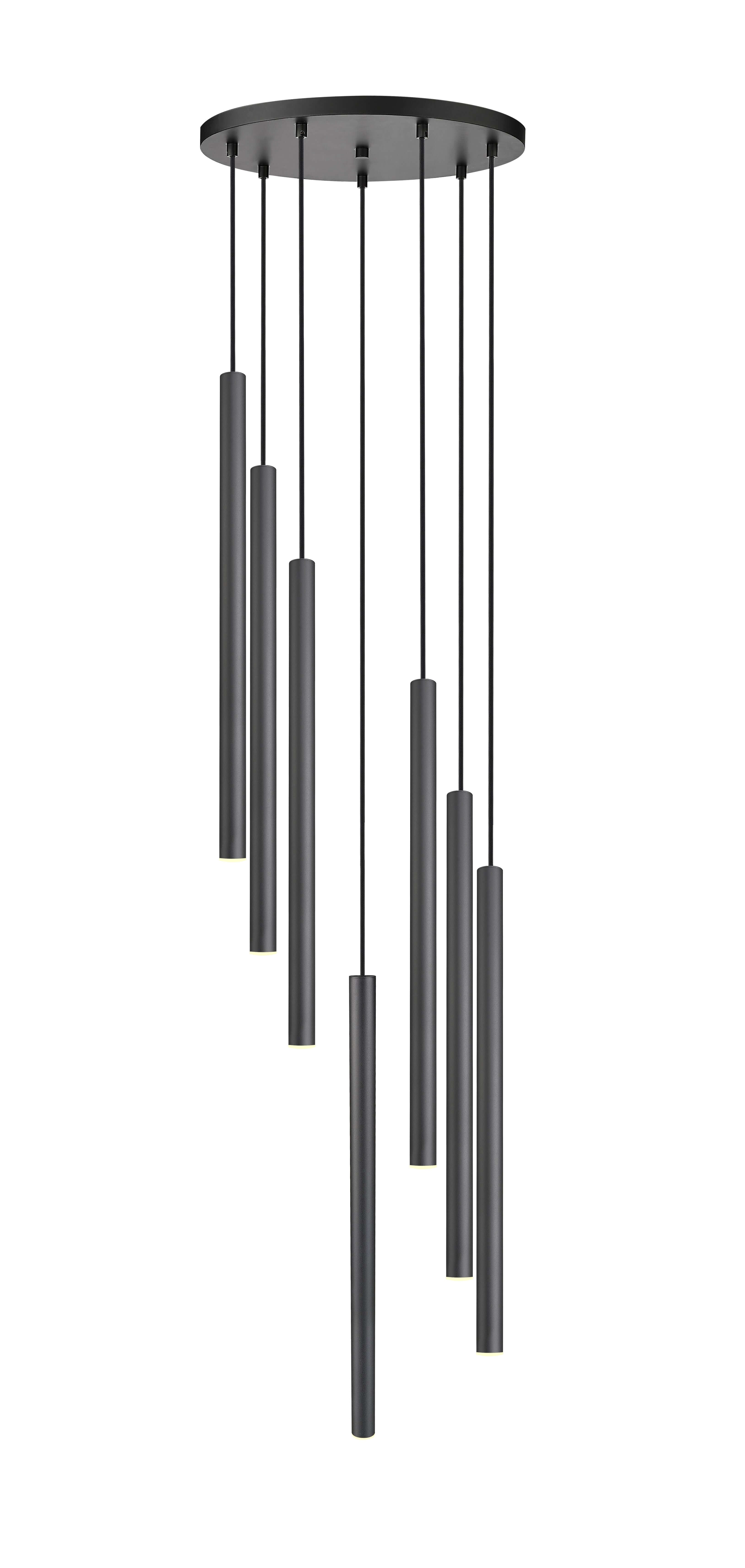 Forest LED 7 Light Chandelier Matte Black