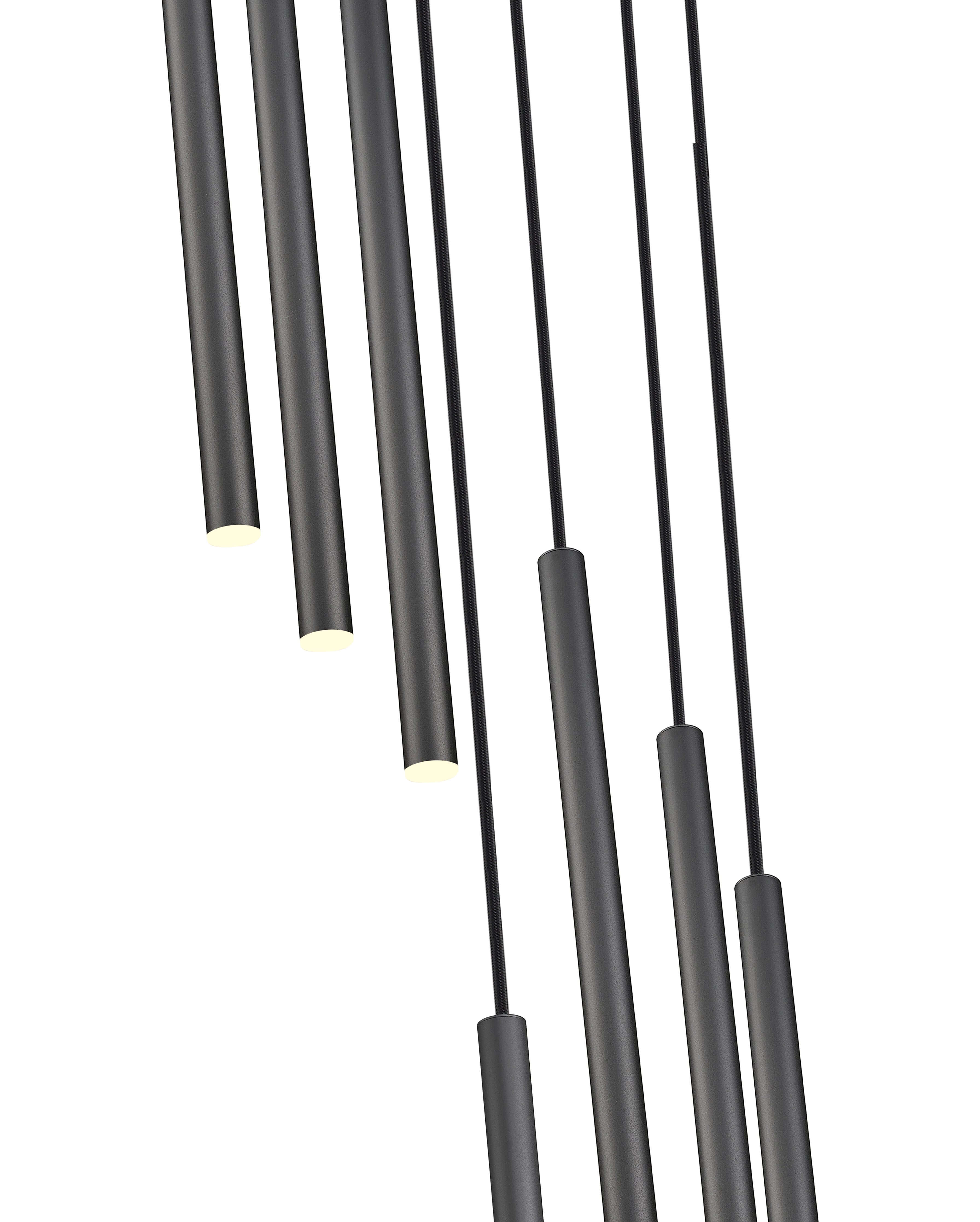 Forest LED 7 Light Chandelier Matte Black