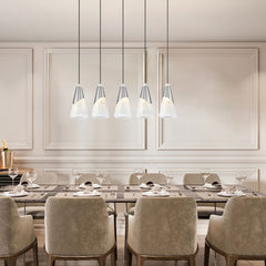Aimie 5 Light Linear Chandelier Brushed Nickel