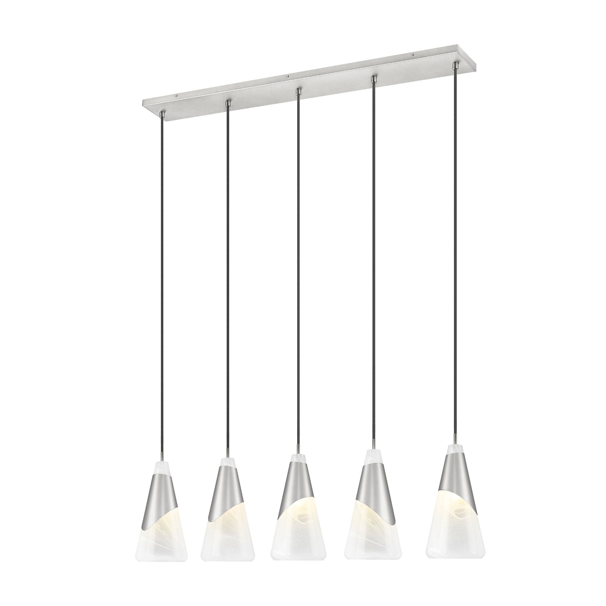 Aimie 5 Light Linear Chandelier Brushed Nickel