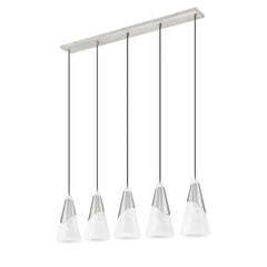 Aimie 5 Light Linear Chandelier Brushed Nickel