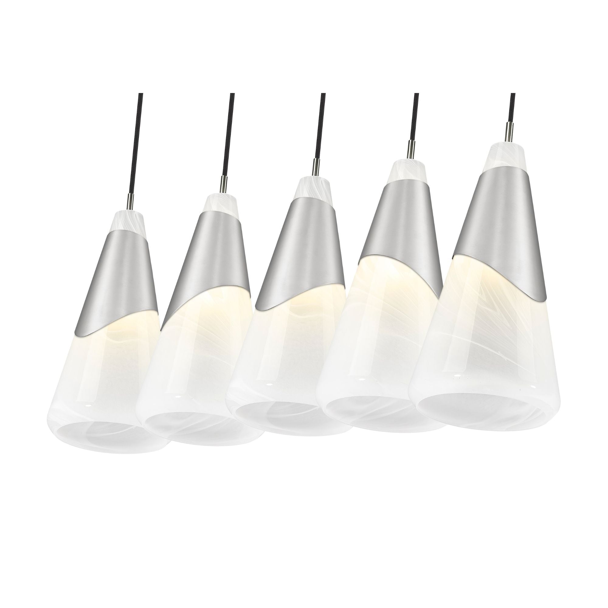 Aimie 5 Light Linear Chandelier Brushed Nickel