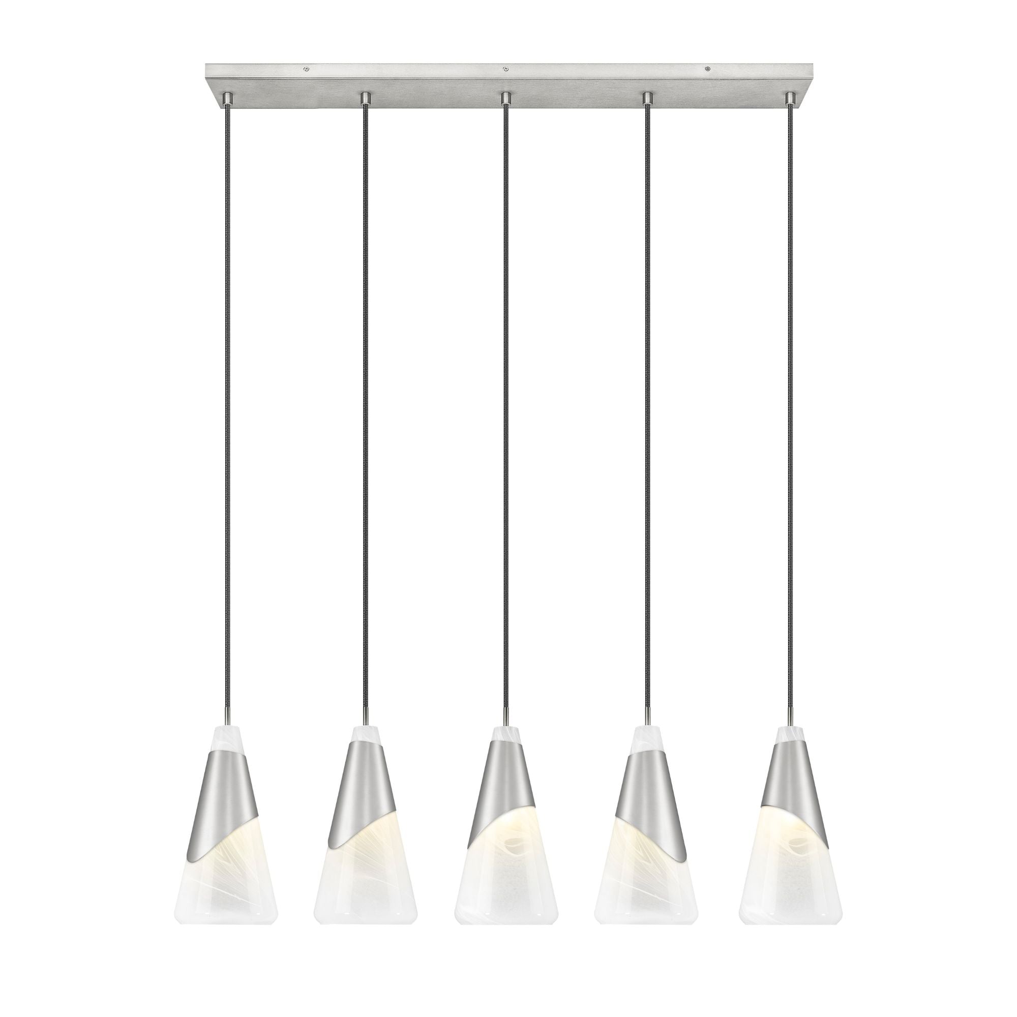Aimie 5 Light Linear Chandelier Brushed Nickel