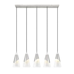Aimie 5 Light Linear Chandelier Brushed Nickel