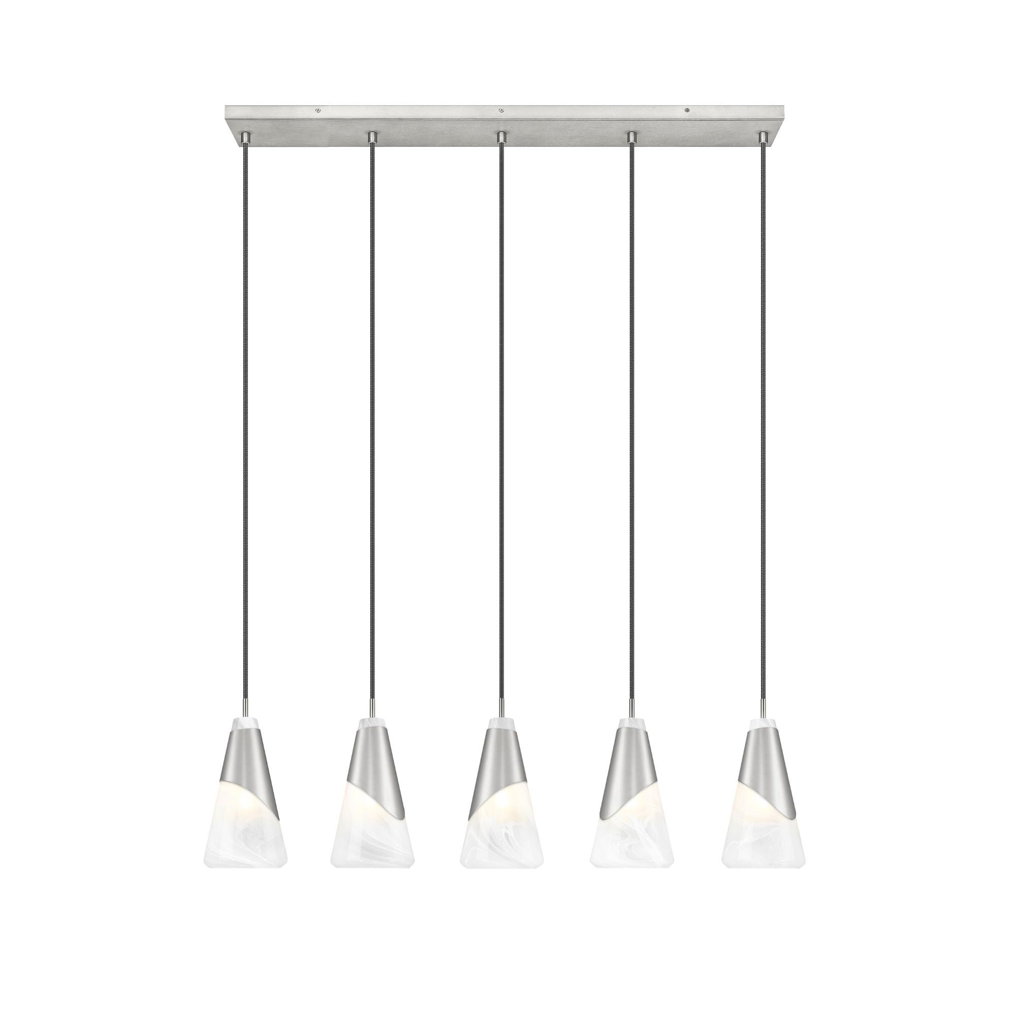 Aimie 5 Light Linear Chandelier Brushed Nickel