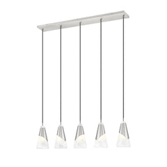 Aimie 5 Light Linear Chandelier Brushed Nickel