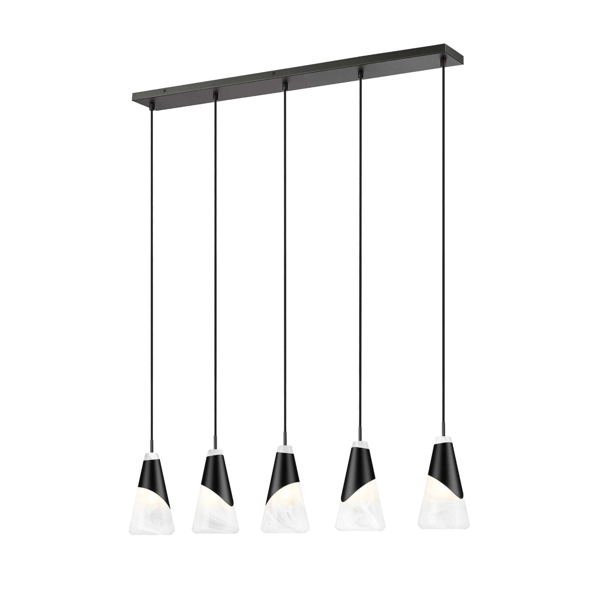 Aimie 5 Light Linear Chandelier Matte Black