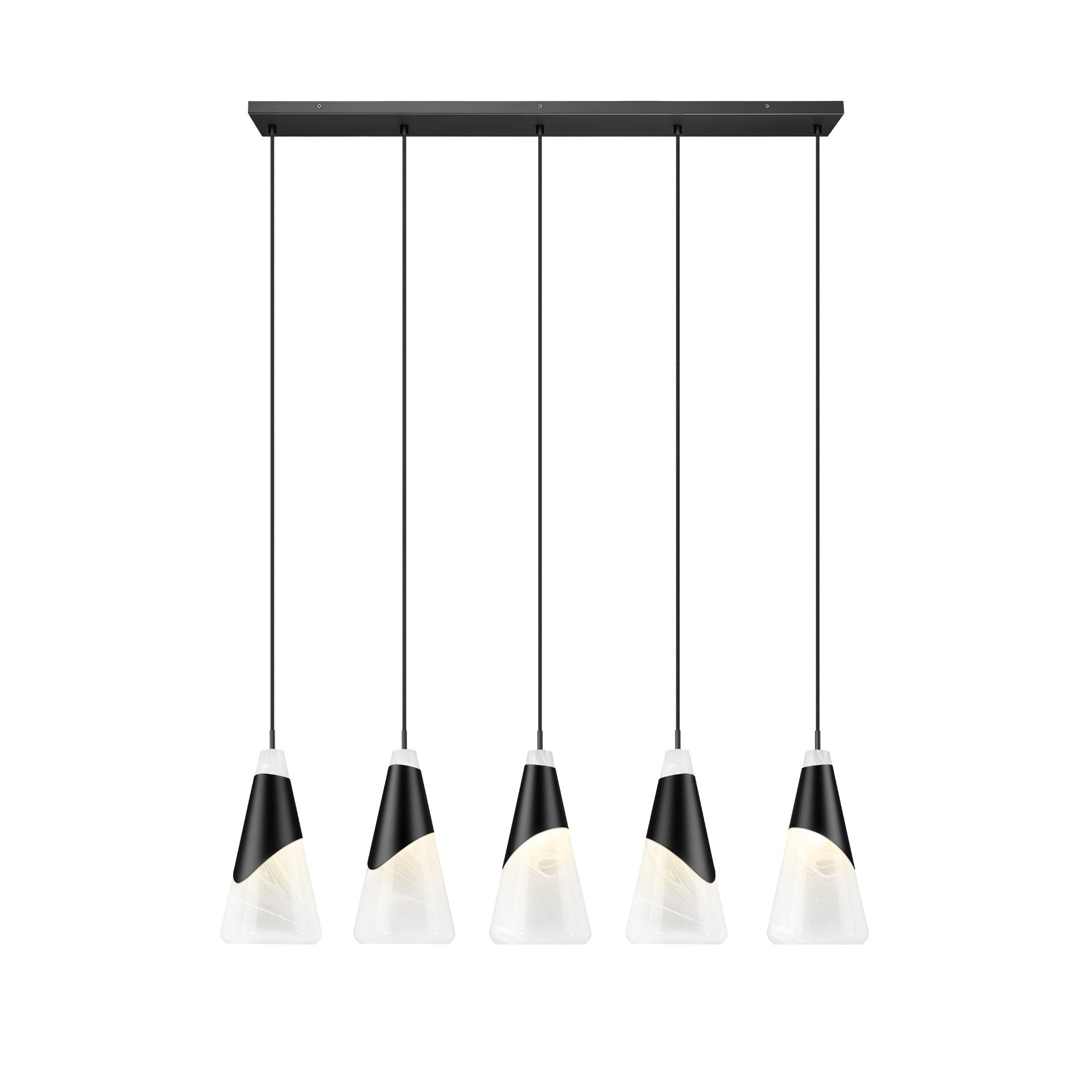 Aimie 5 Light Linear Chandelier Matte Black