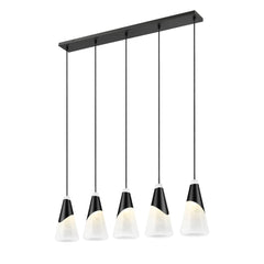 Aimie 5 Light Linear Chandelier Matte Black