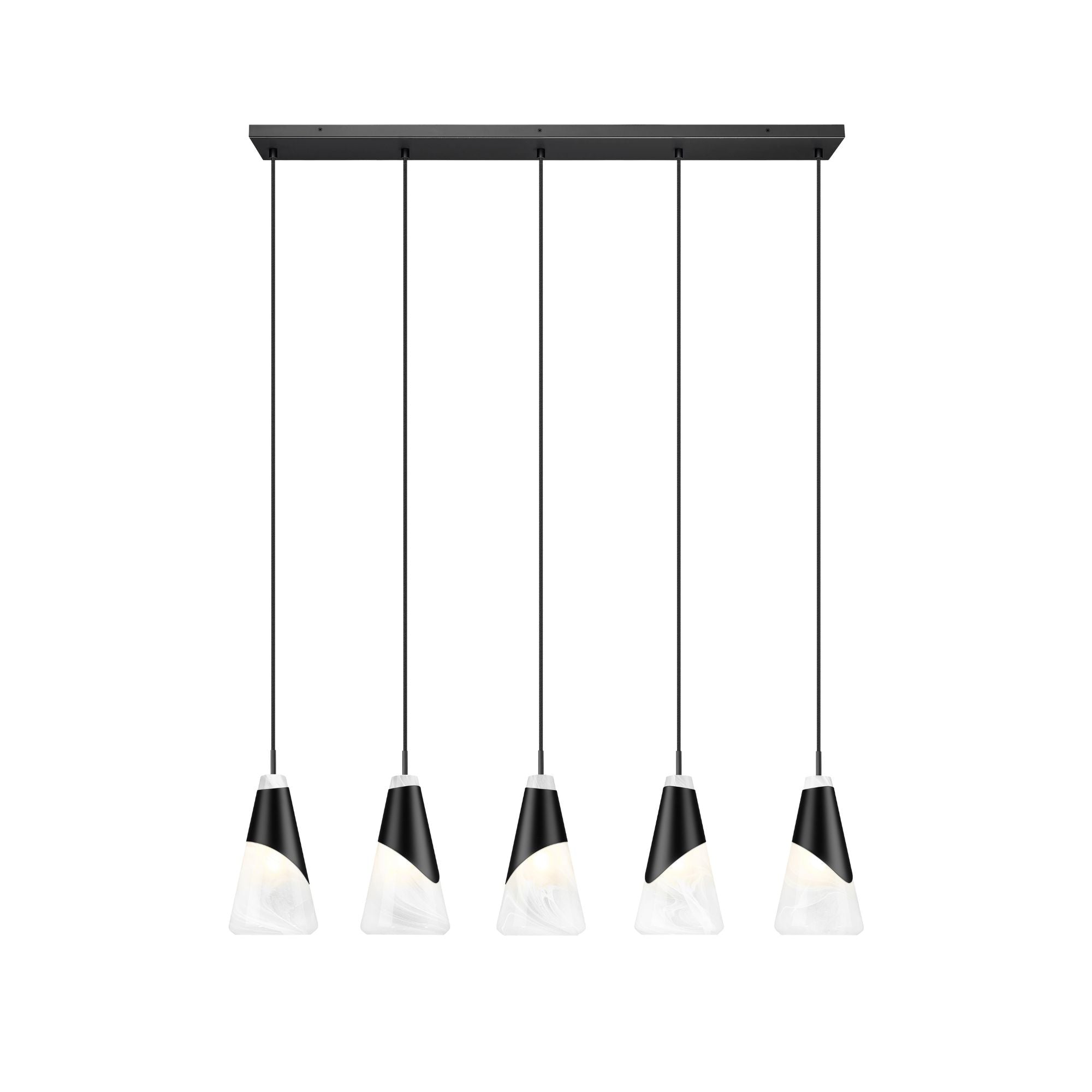 Aimie 5 Light Linear Chandelier Matte Black