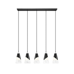 Aimie 5 Light Linear Chandelier Matte Black