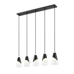 Aimie 5 Light Linear Chandelier Matte Black