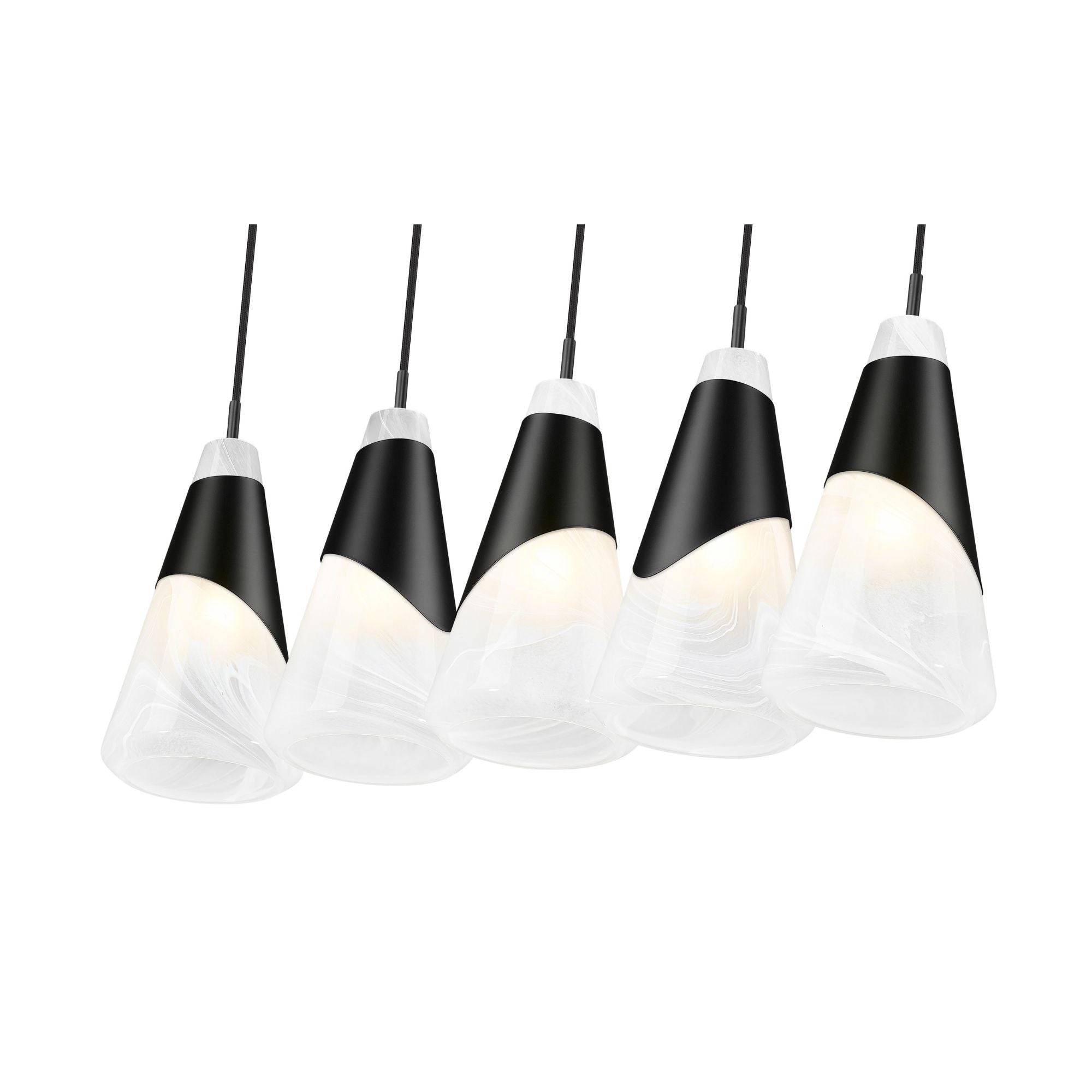Aimie 5 Light Linear Chandelier Matte Black