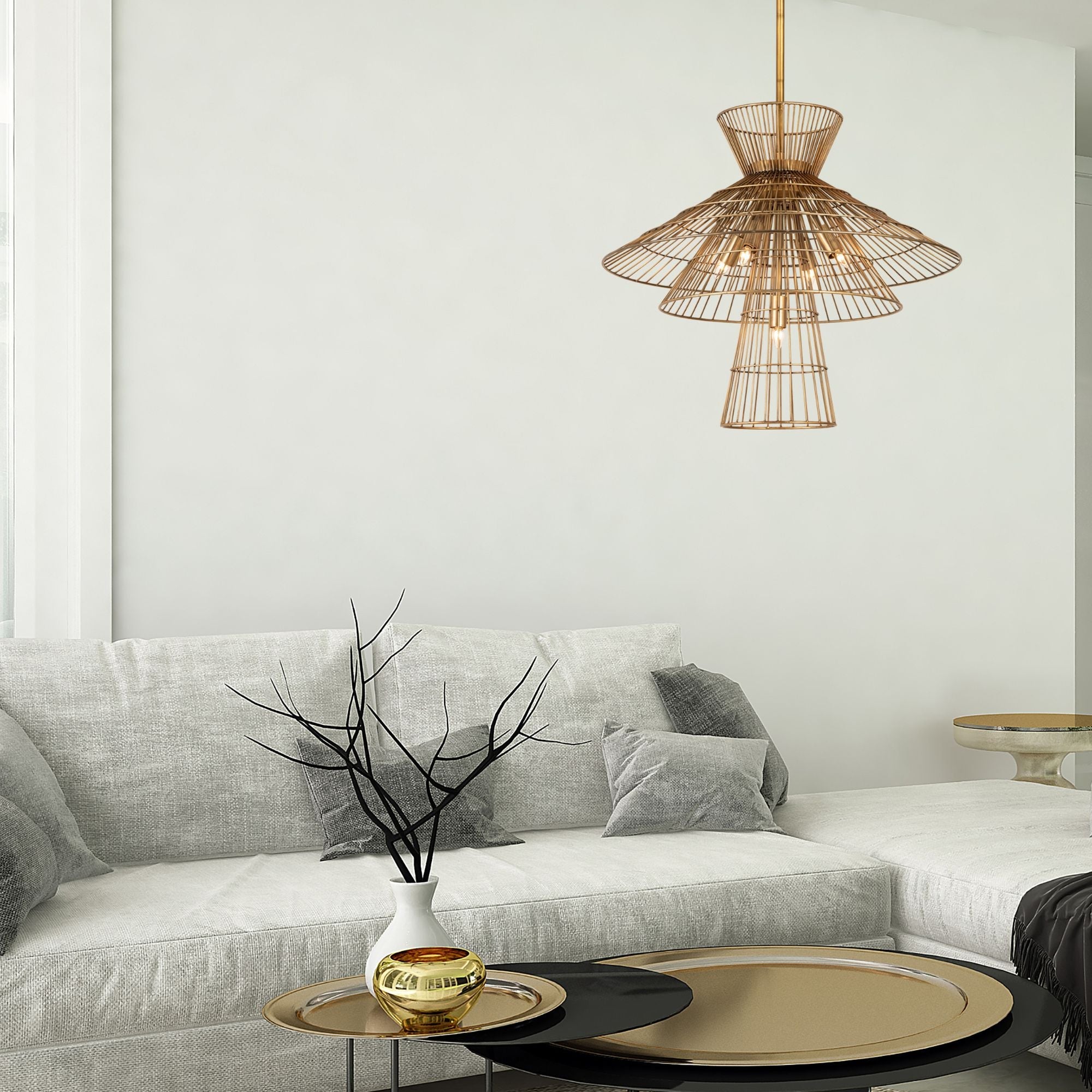 Alito 6 Light Chandelier Rubbed Brass